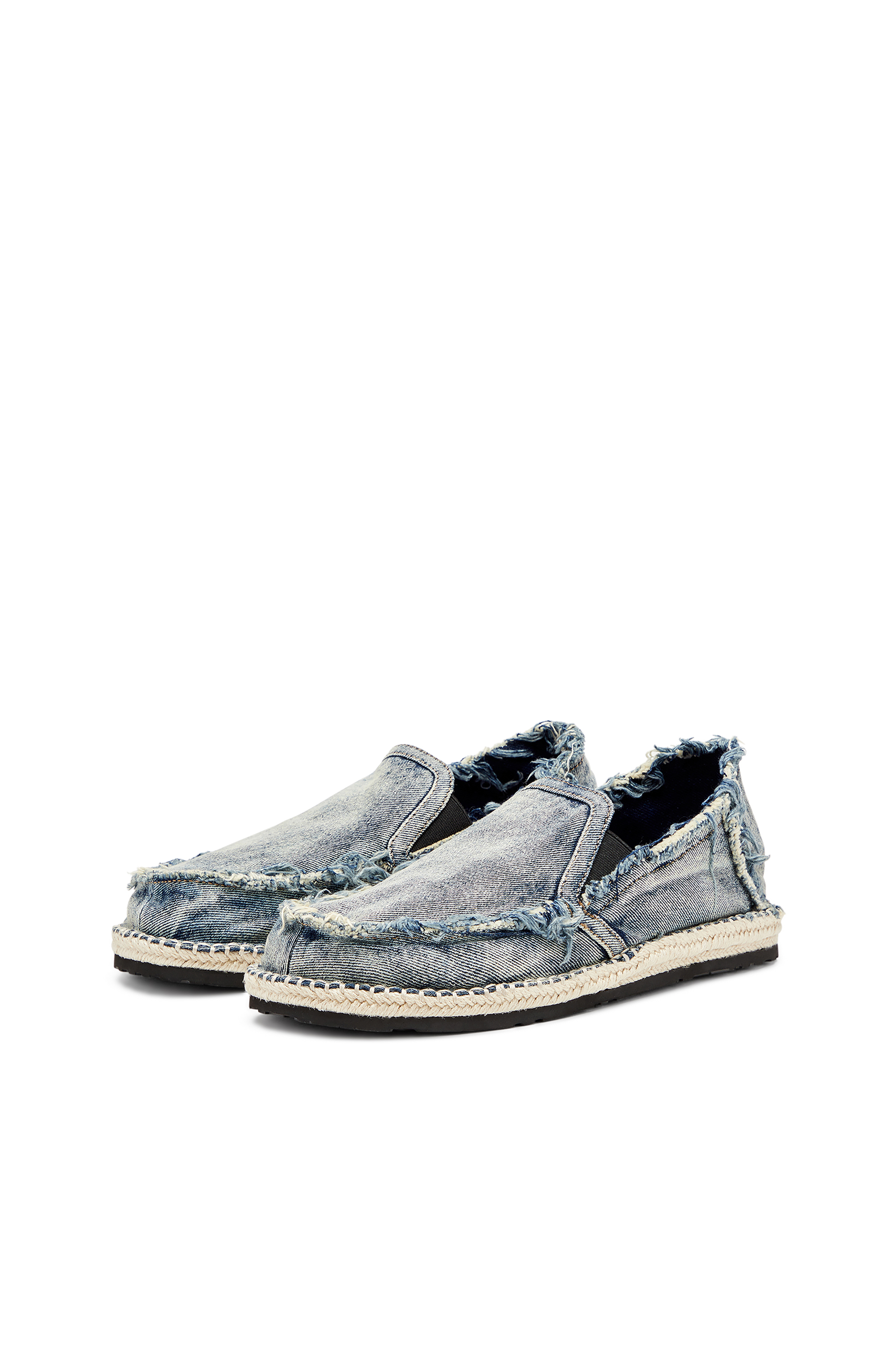 Diesel - D-LUKAS ESP, Male's Espadrille loafers in distressed denim in Light Blue - 8