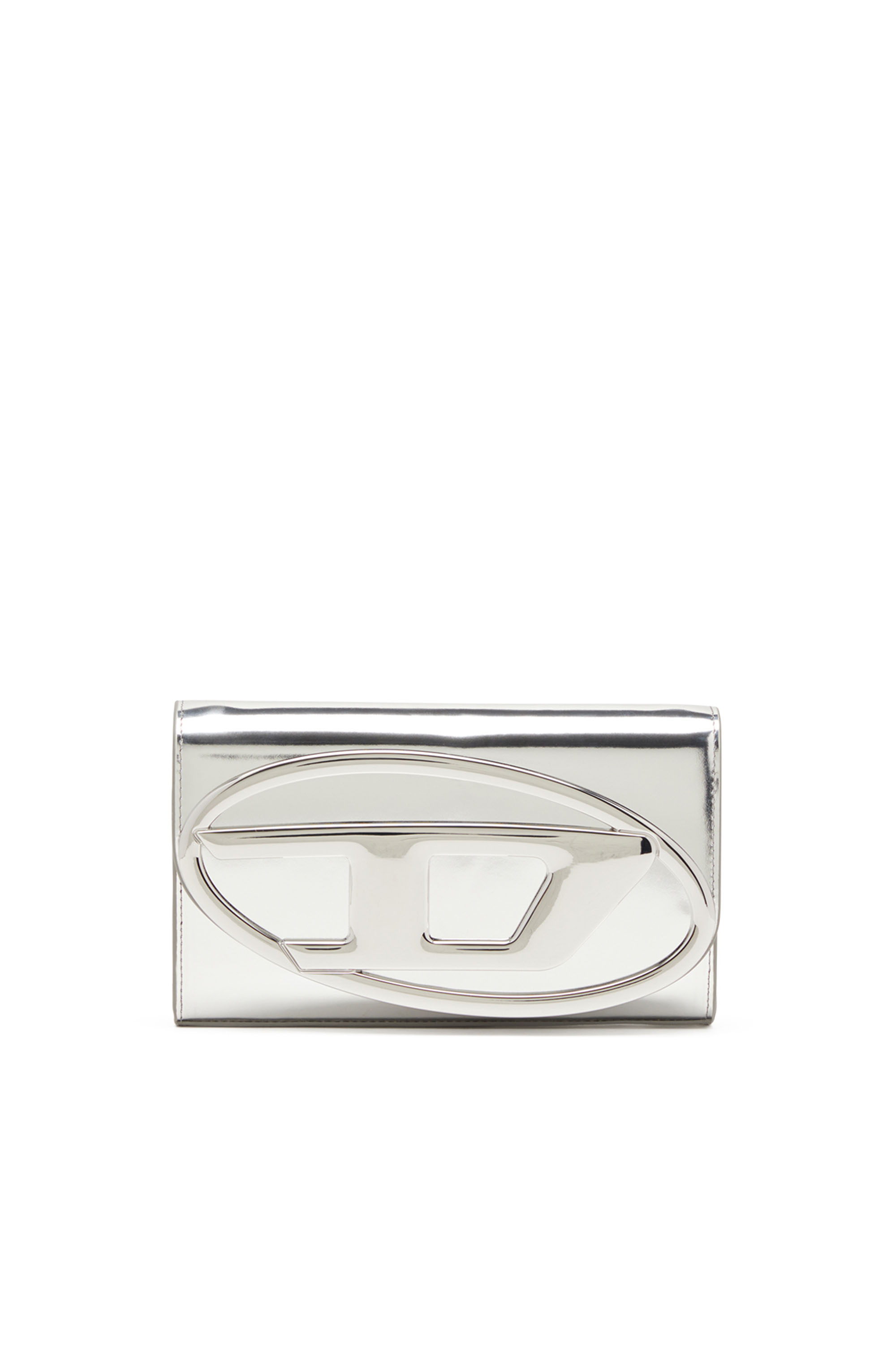 Diesel - 1DR WALLET STRAP, Female's Wallet bag in mirrored leather in Silver - 1