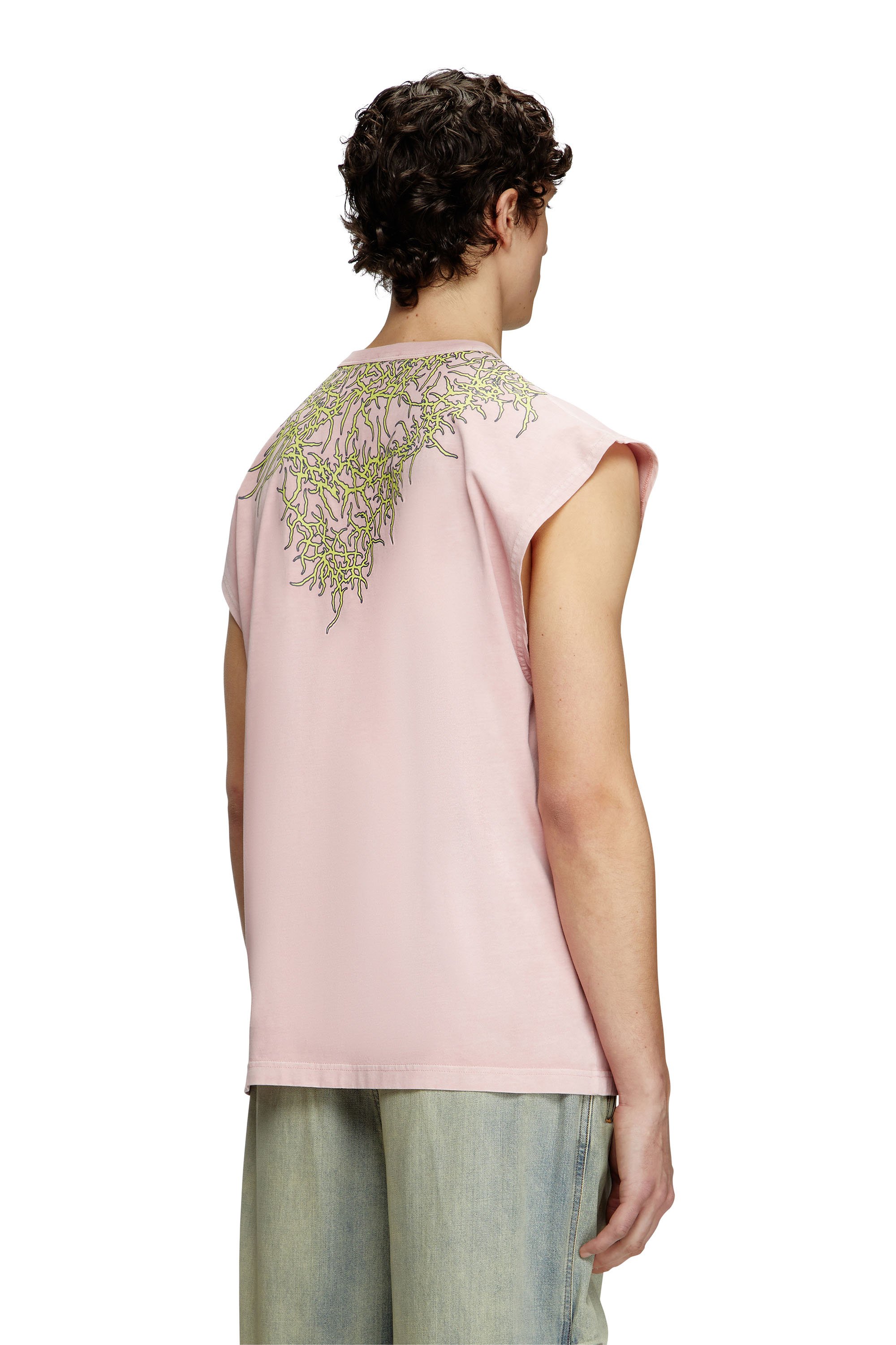 Diesel - T-BOXT-SL-R1, Male's Tank top with tattoo graphics in Pink - 3