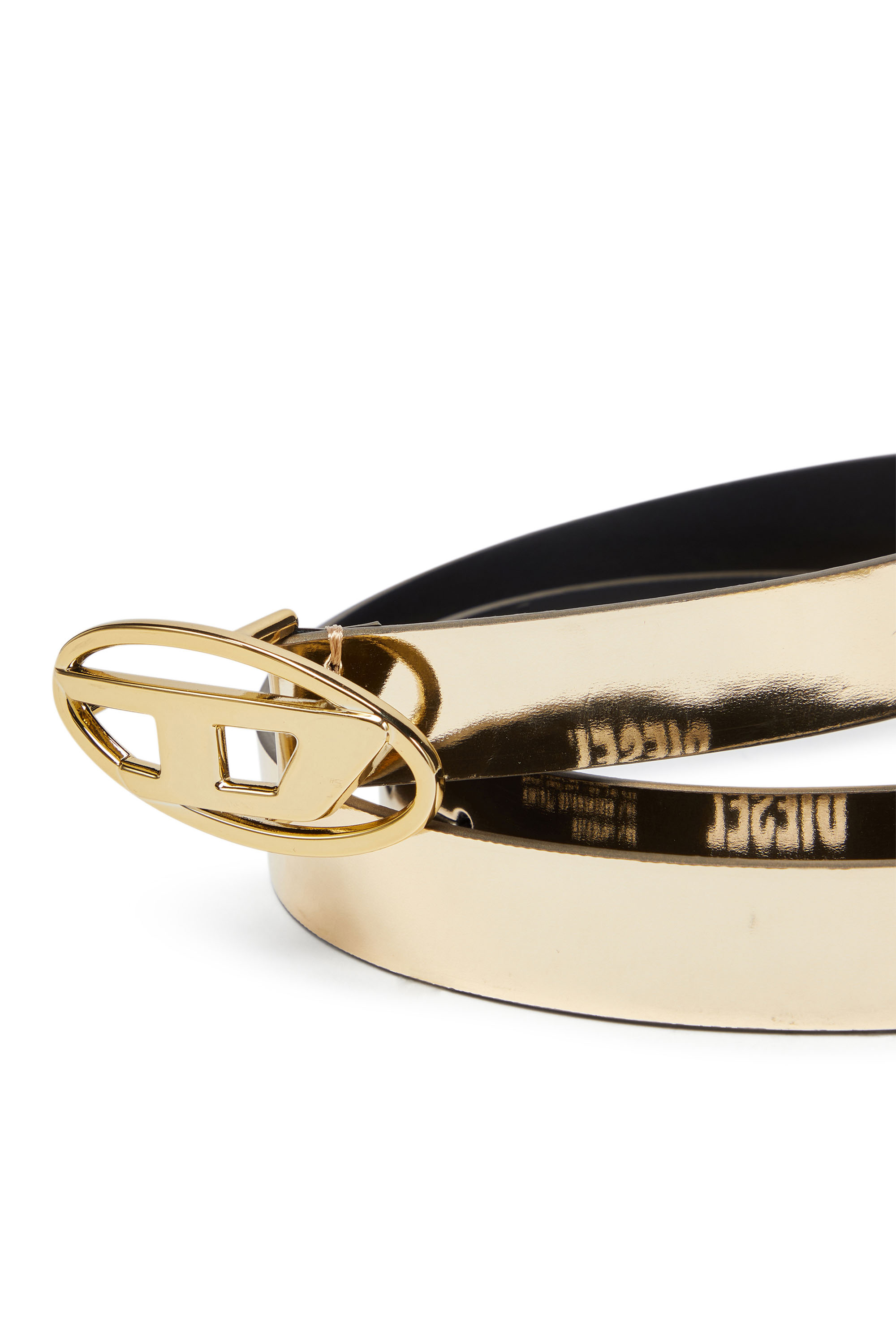 Diesel - B-1DR 20, Female's Slim metallic belt in Gold/Black - 3