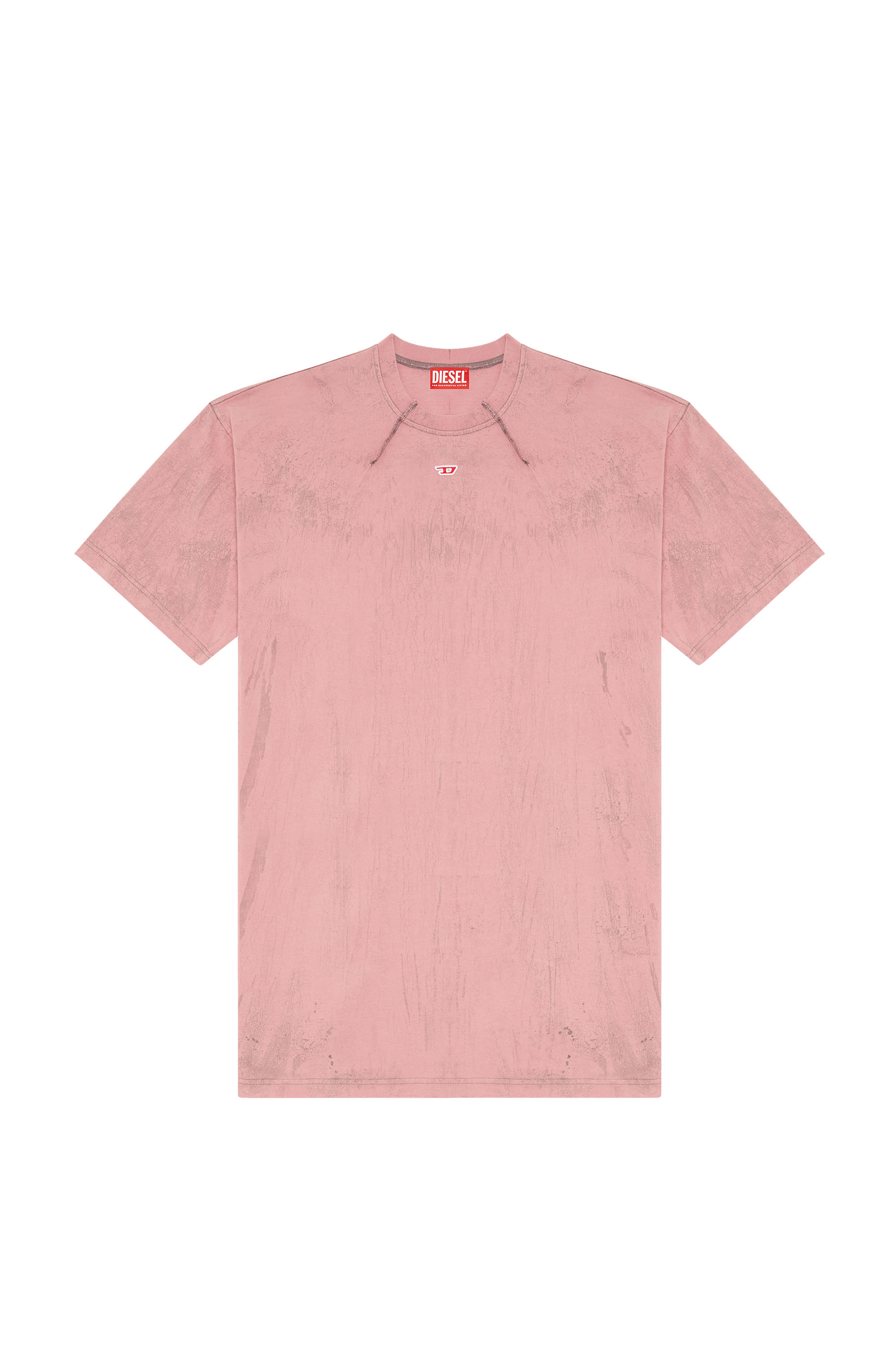 Diesel - T-COS, Homme T-shirt en jersey effet plâtre in Rose - Image 4