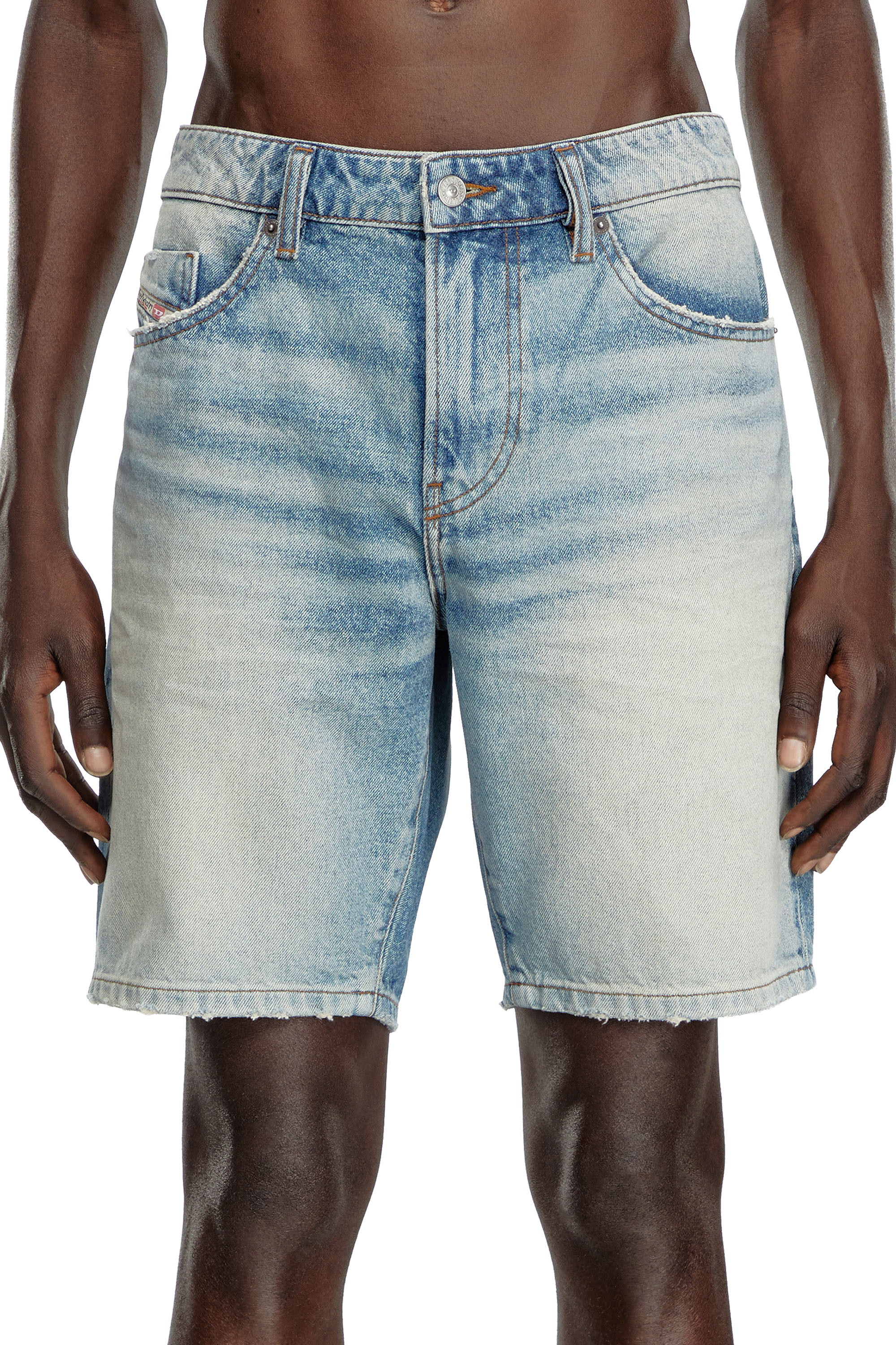 Diesel - D-FIN, Male's Slim denim shorts in Light Blue - 3