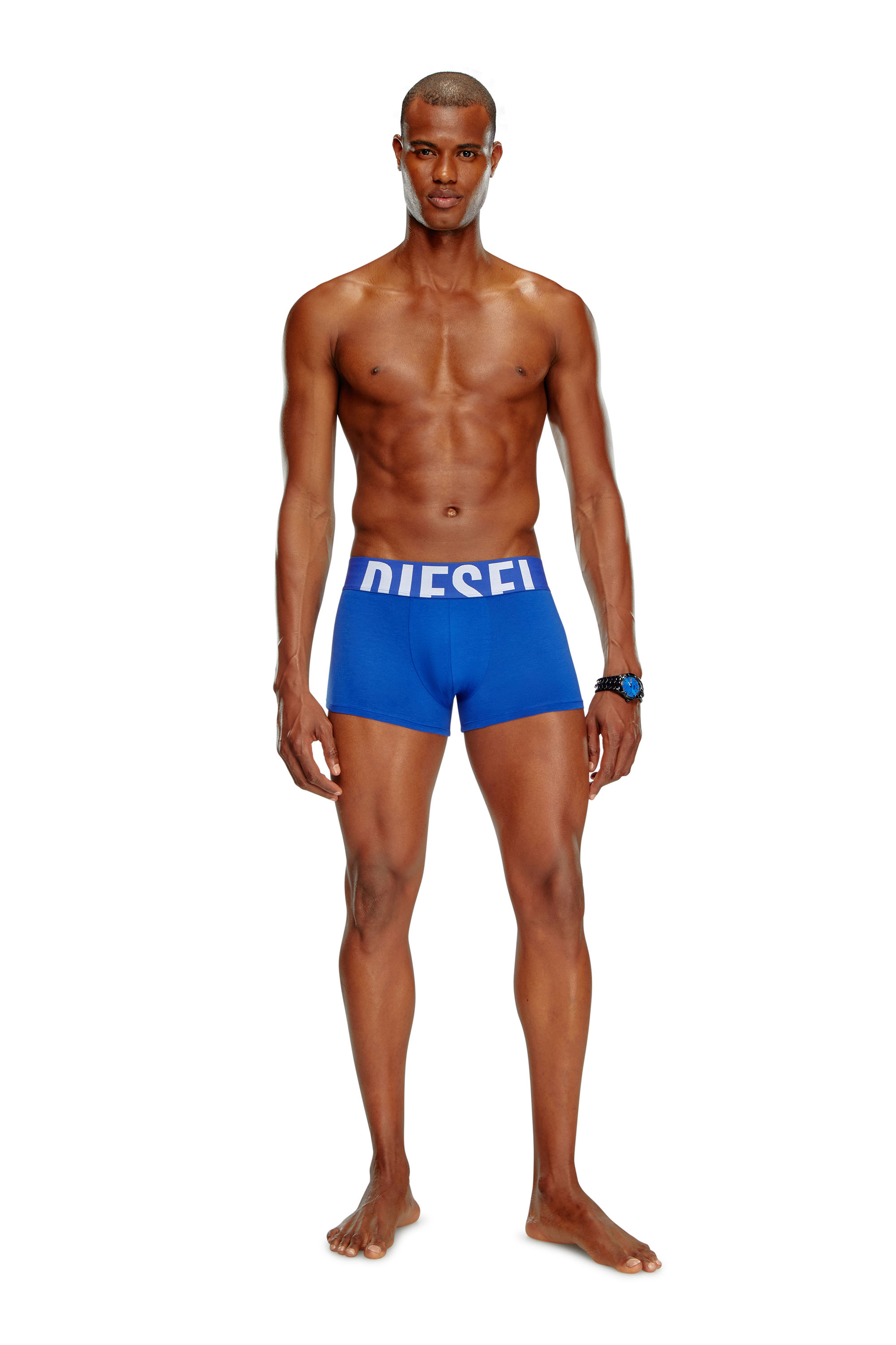 Diesel - UMBX-DAMIENTHREEPACK-5.5EL, Male's Three-pack boxer briefs in stretch cotton in White/Blue - 4