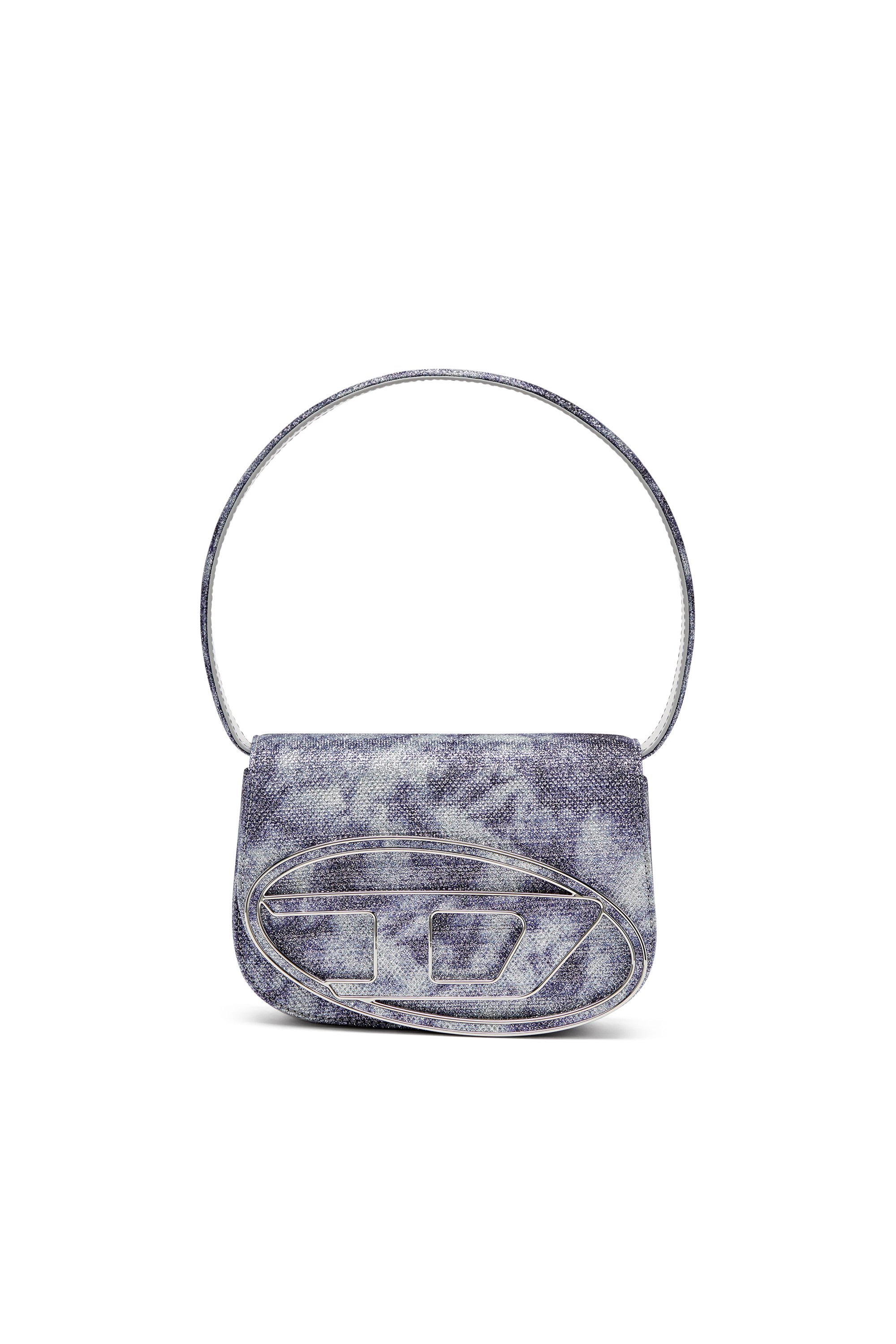 Diesel - 1DR, Sac à bandoulière emblématique en tissu brillant Femme in Bleu - 1