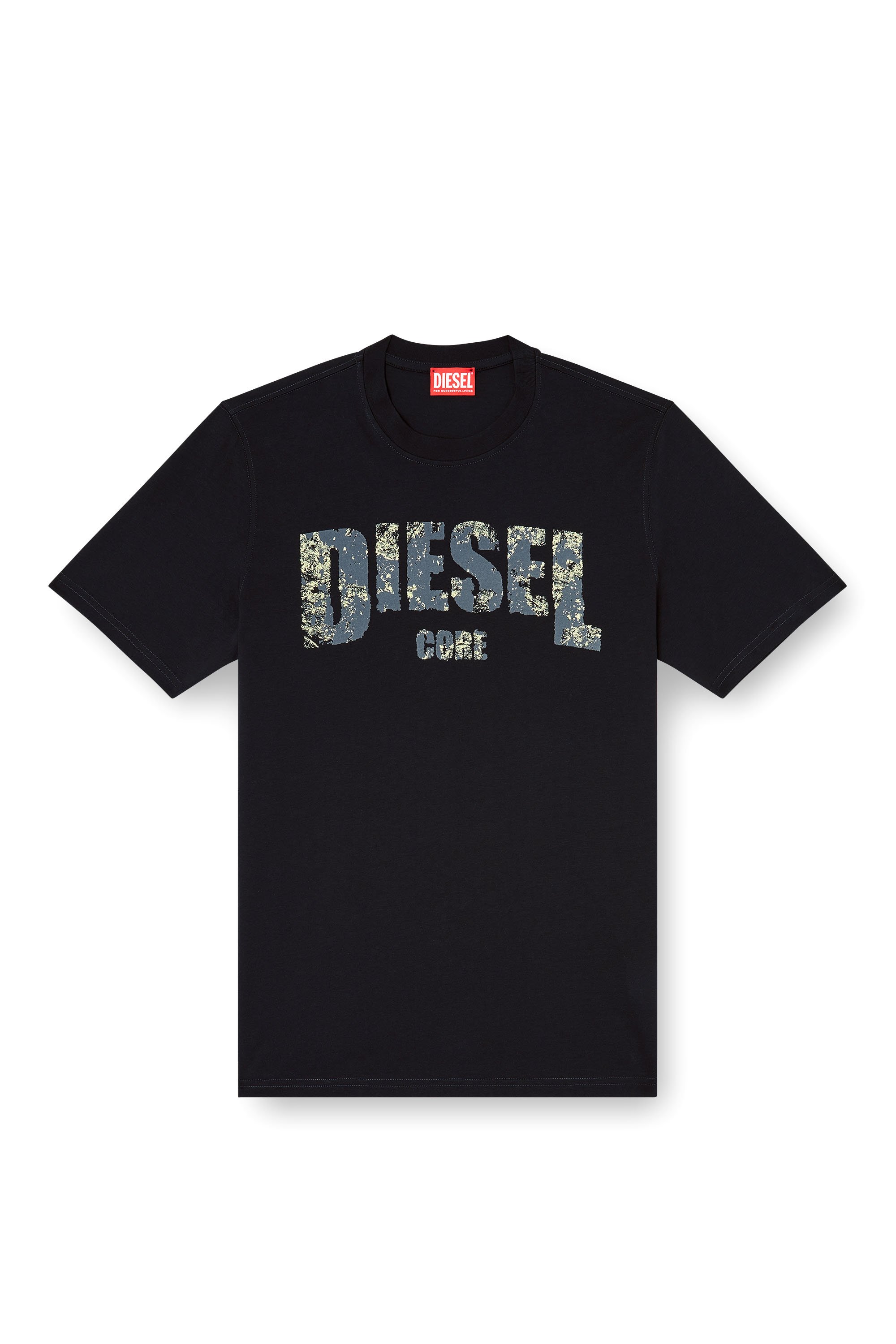 Diesel - T-ADJUST-R25, T-shirt avec imprimé Diesel Core Homme in Noir - 4