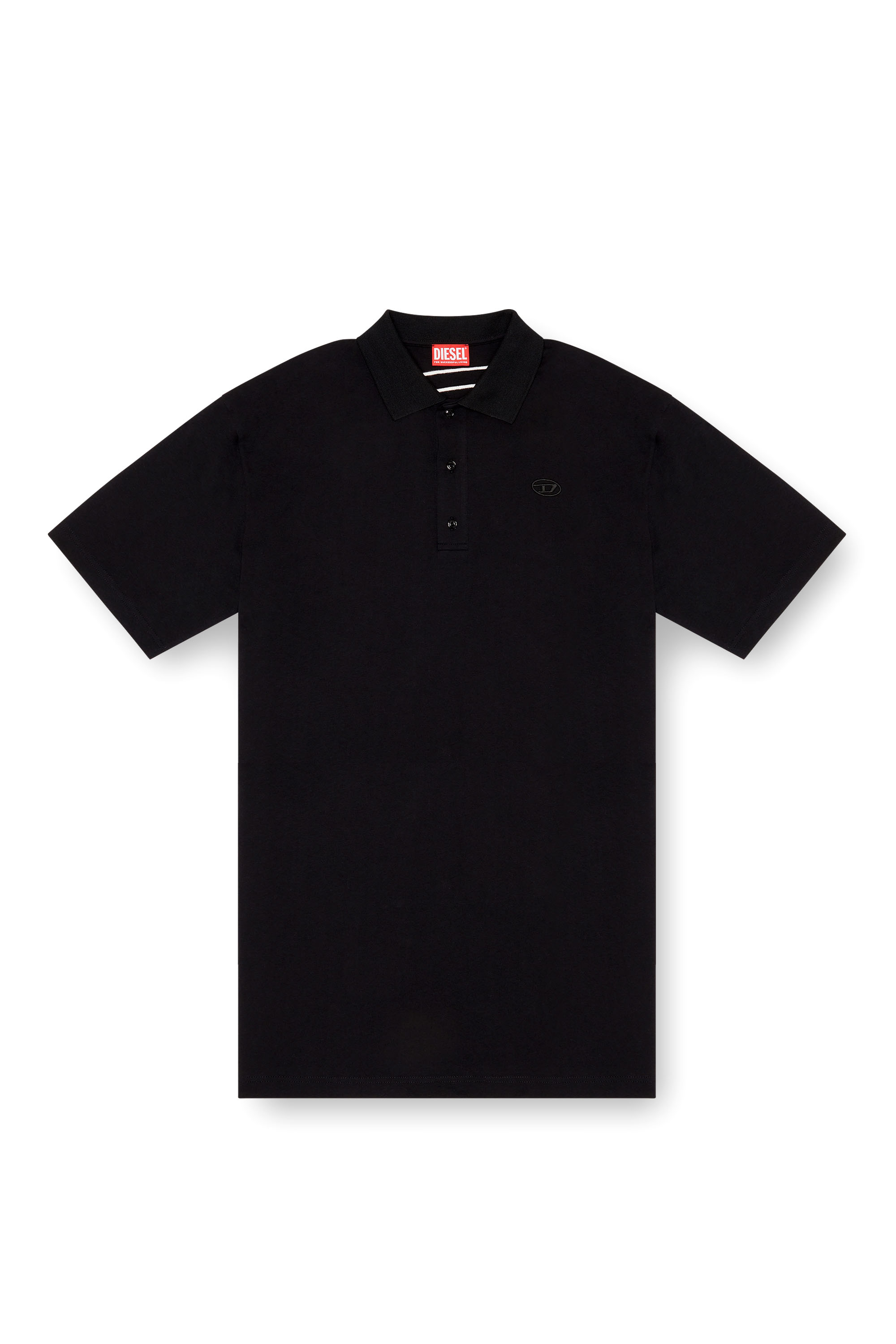 Diesel - T-VORT-MEGOVAL-D, Polo avec maxi oval D brodé Homme in Noir - 4