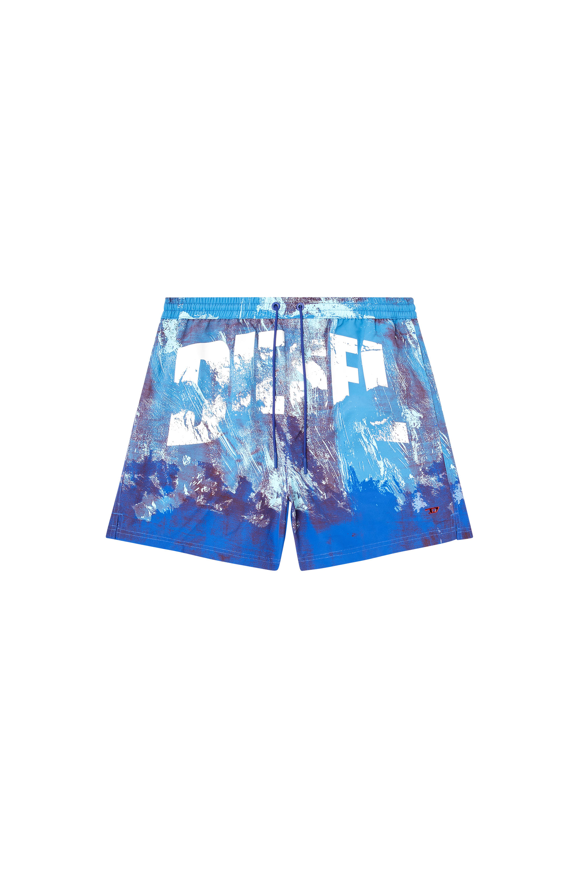 Diesel - RIO-41-D-POP, Male's Mid-length swim shorts with graphic print in Light Blue - 4