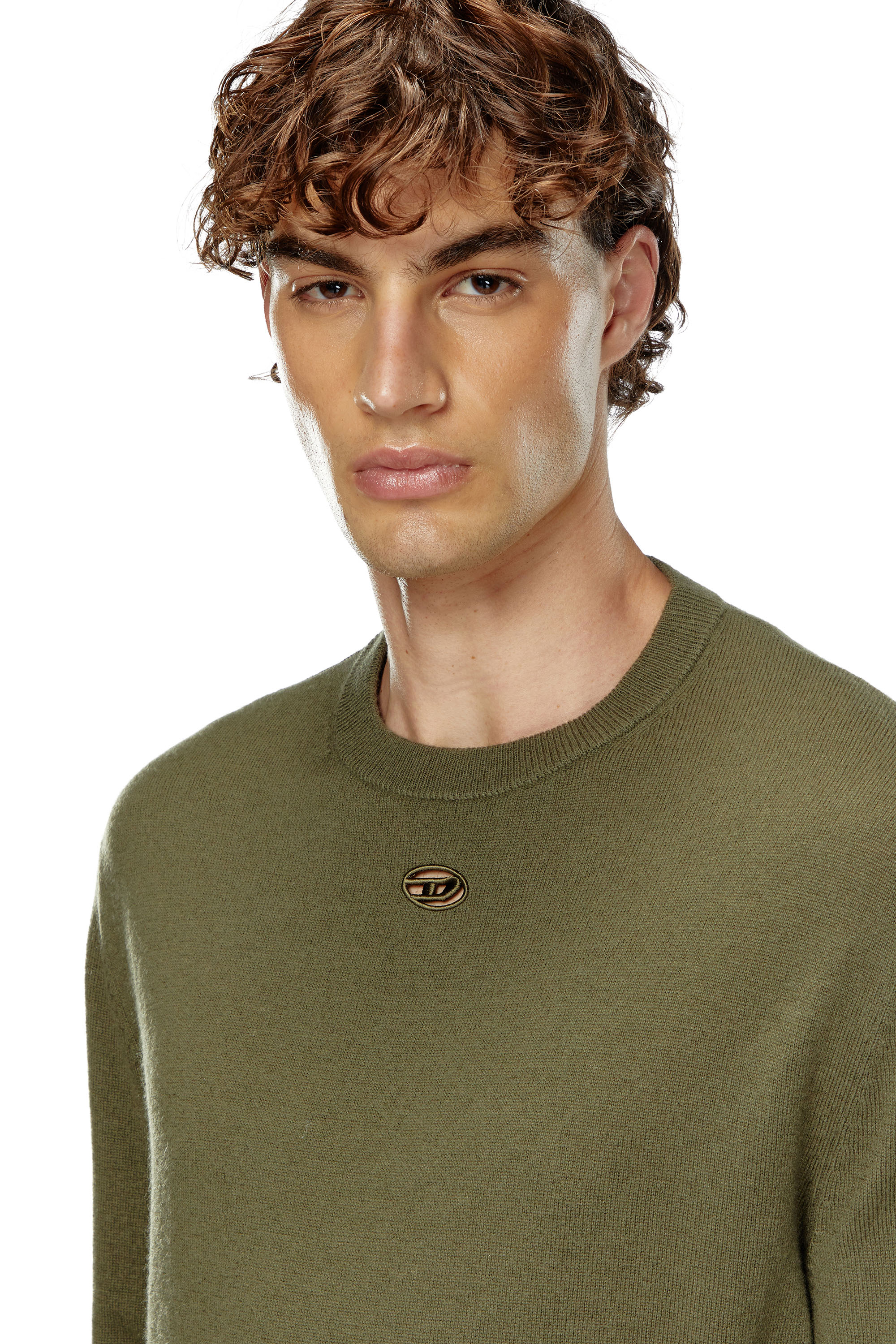 Diesel - K-VIERI, Male's Wool and cashmere jumper in Dark Green - 3