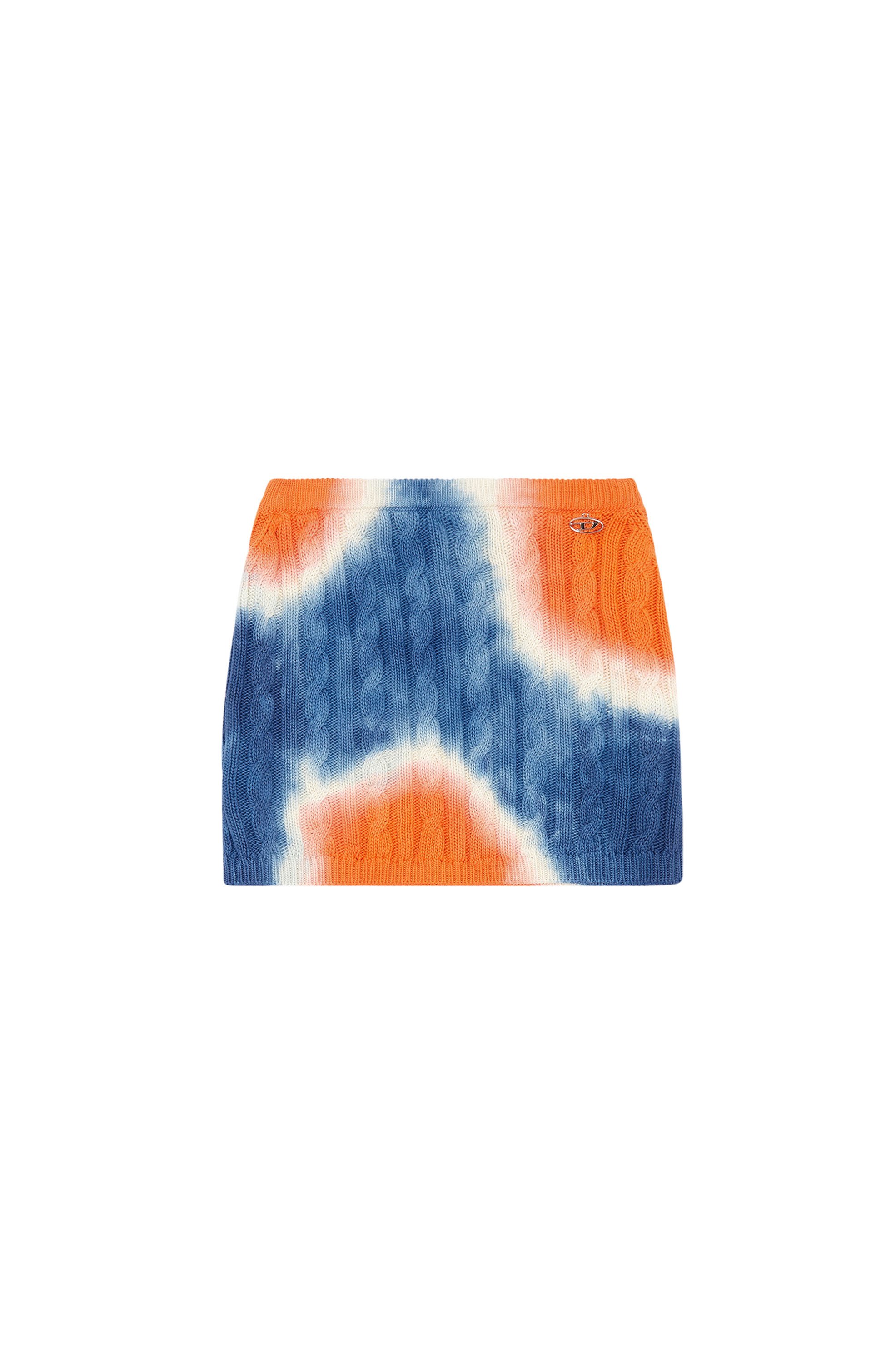 Diesel - M-JAMI, Female Tie-dye mini skirt in cable-knit cotton in Multicolor - Image 3