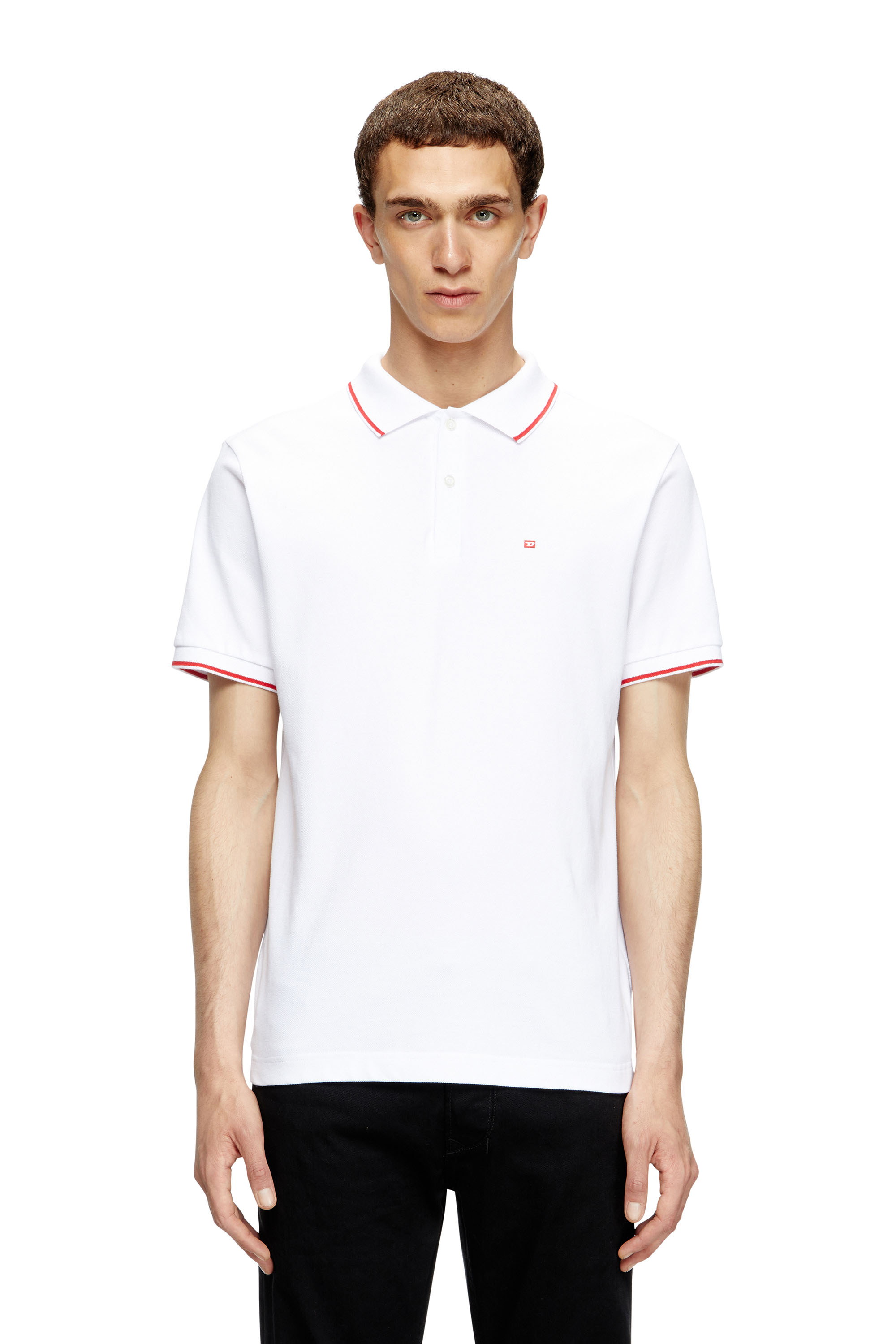 Diesel - T-FERRY-MICRODIV, Polo avec micro broderie Diesel Homme in Blanc - 1