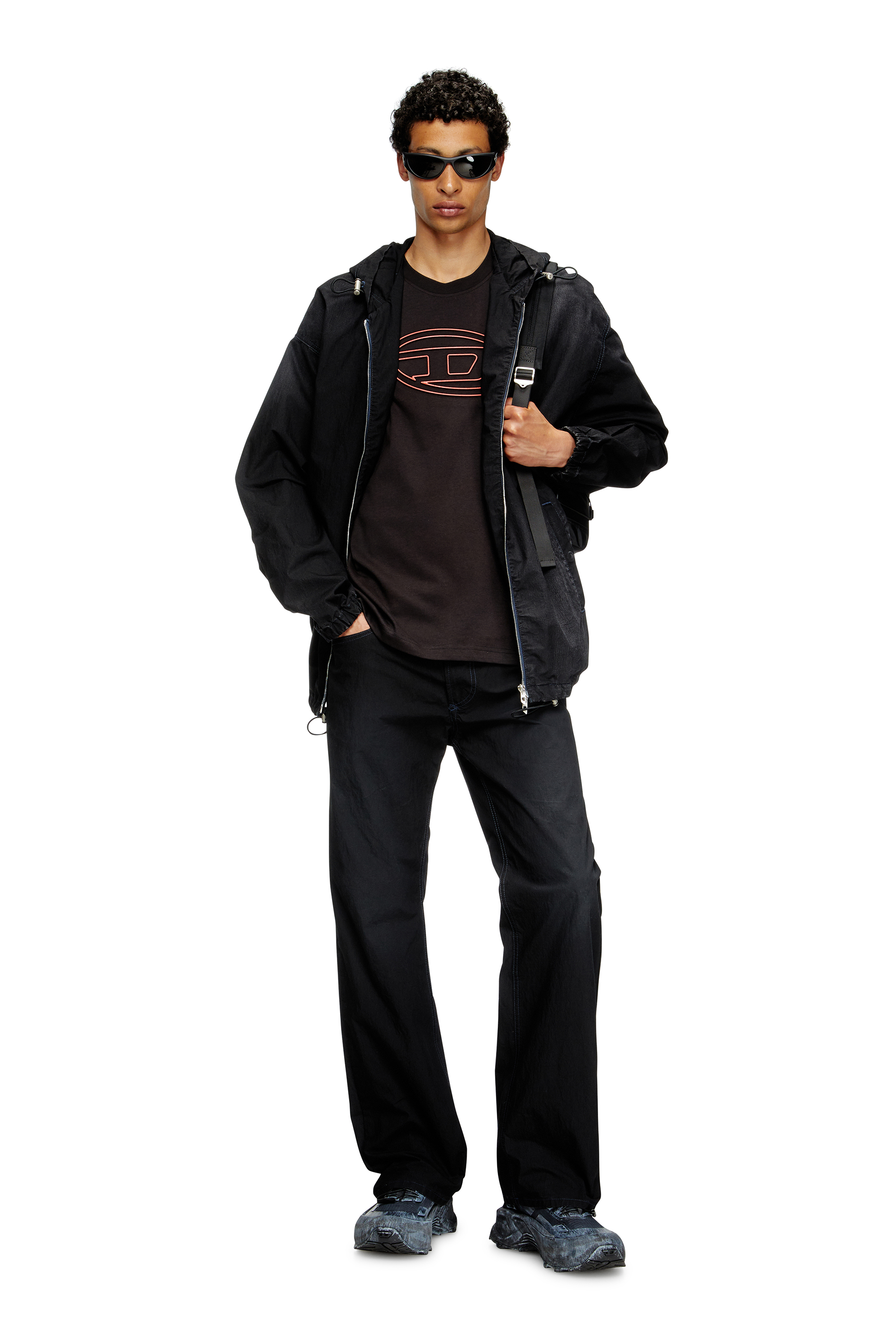 Diesel - TECH-D BACKPACK X, Tech-D-Sac à dos en nylon avec broderie Oval D Mixte in Noir - 2