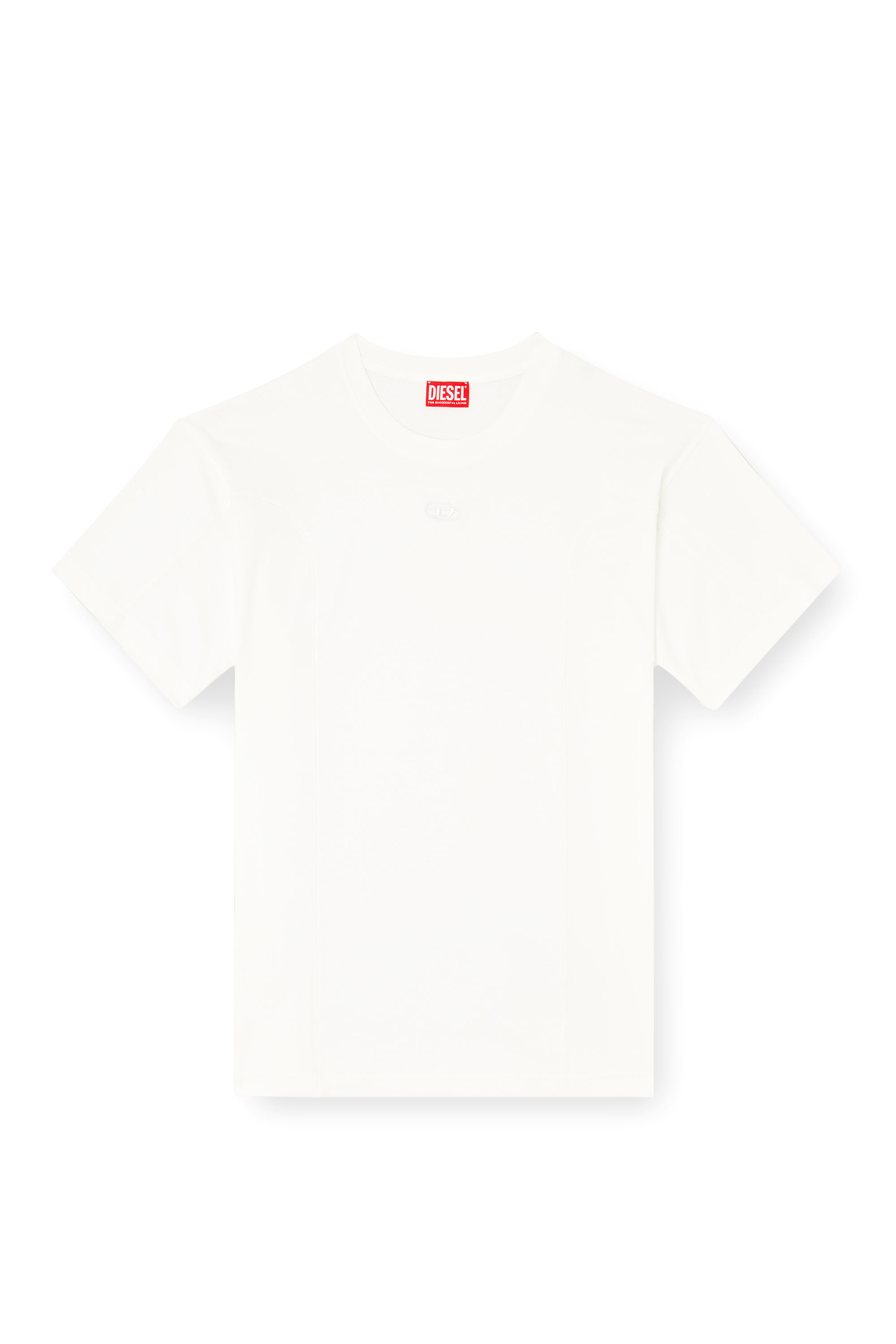 Diesel - T-NORM-INT, T-shirt à manches courtes avec empiècements Homme in Blanc - 3