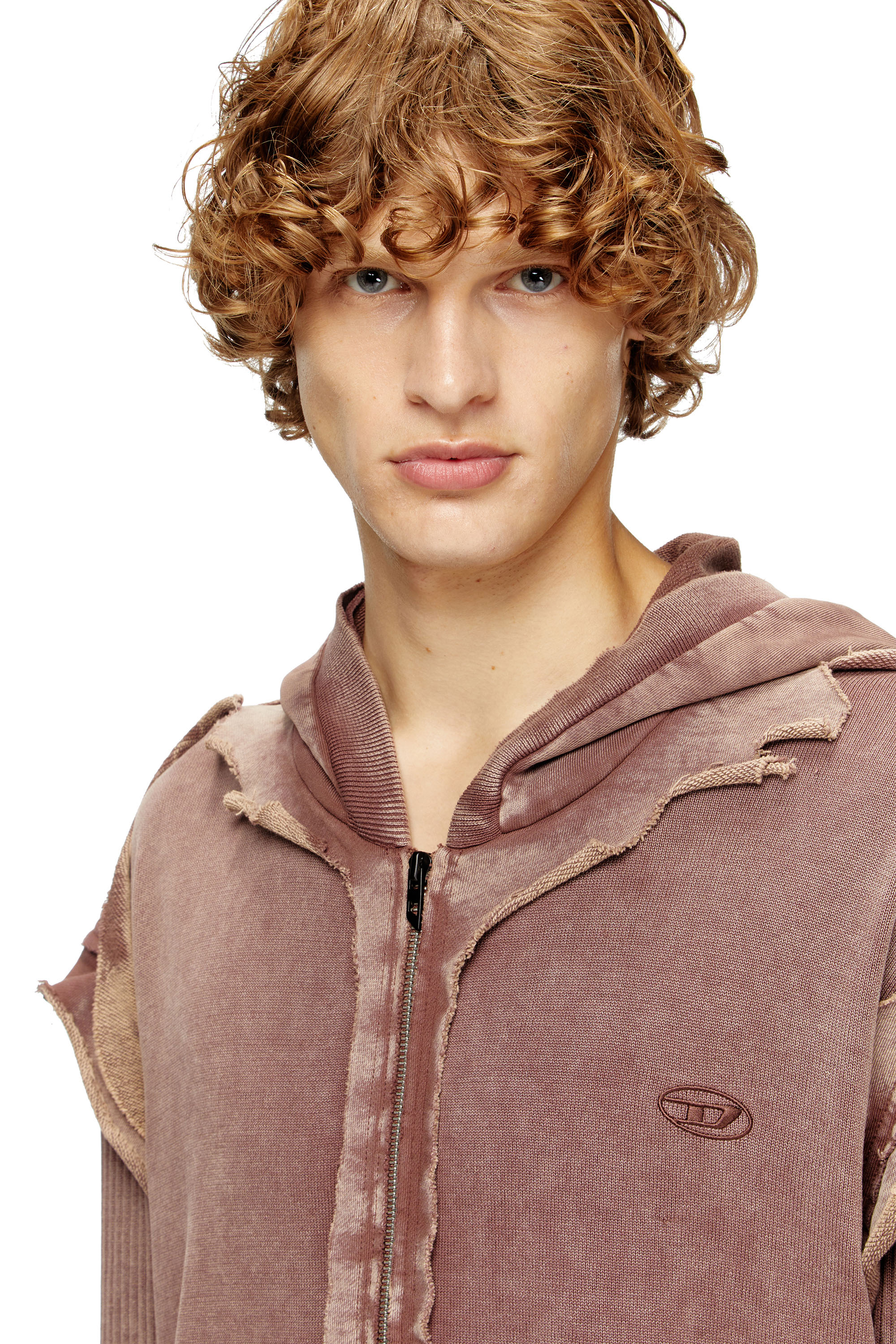 Diesel - K-PELTO, Sweat-shirt à capuche zippé avec effet destroy Homme in ToBeDefined - 4