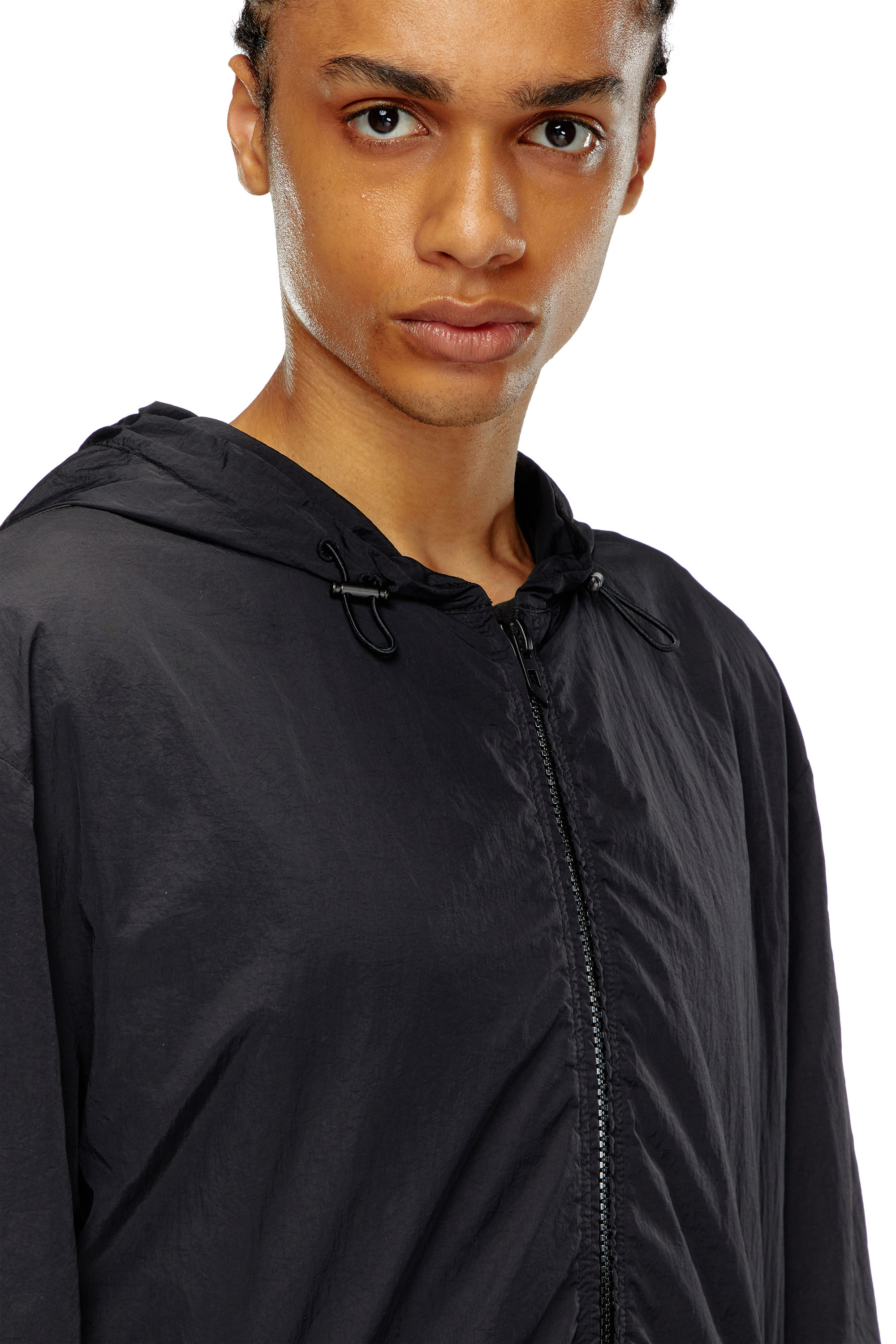 Diesel - J-POST, Male's Windbreaker in recycled shell in Black - 4