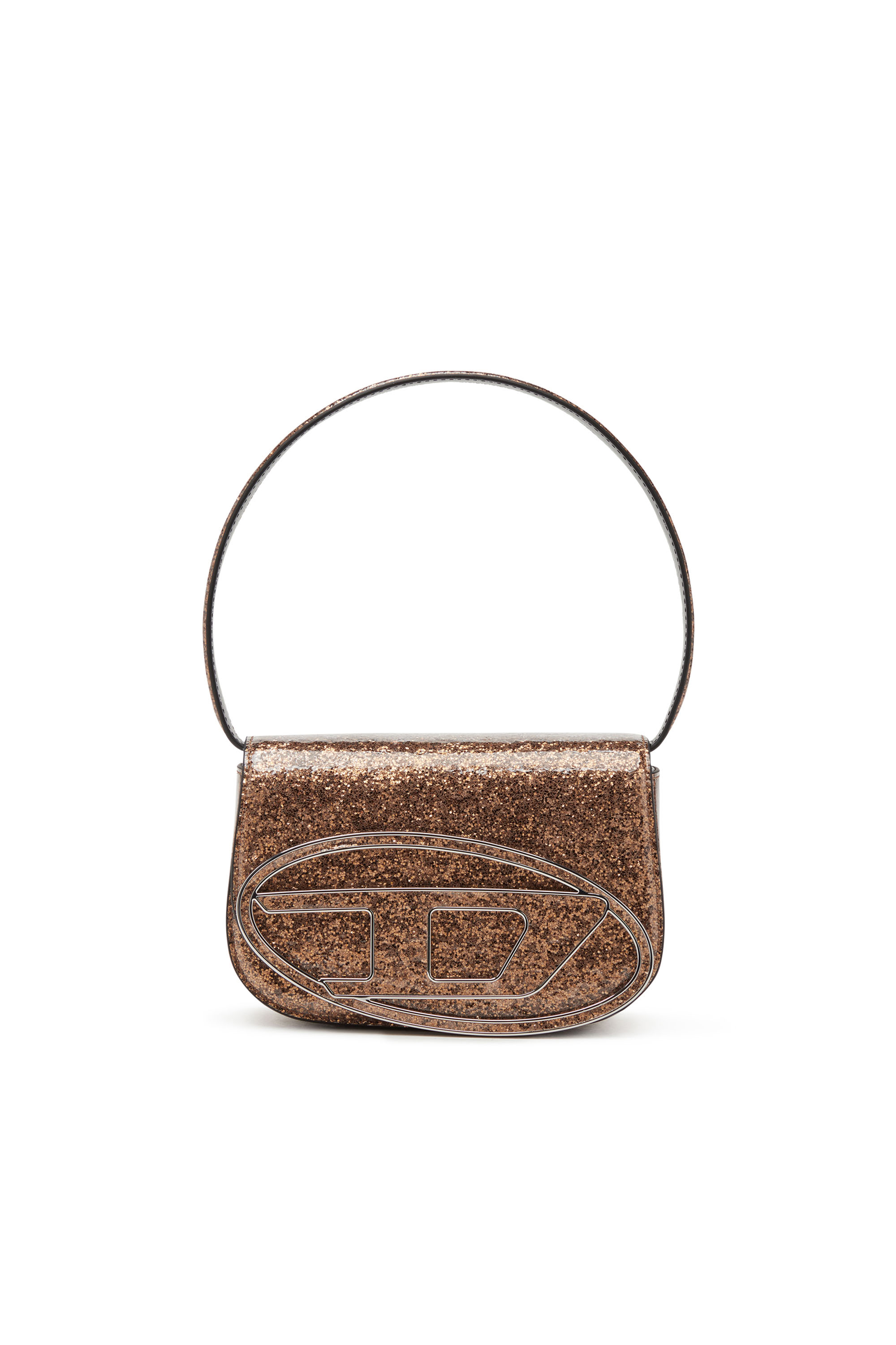 Diesel - 1DR, Female's 1DR-Iconic shoulder bag with macro glitter in Bronze - 1