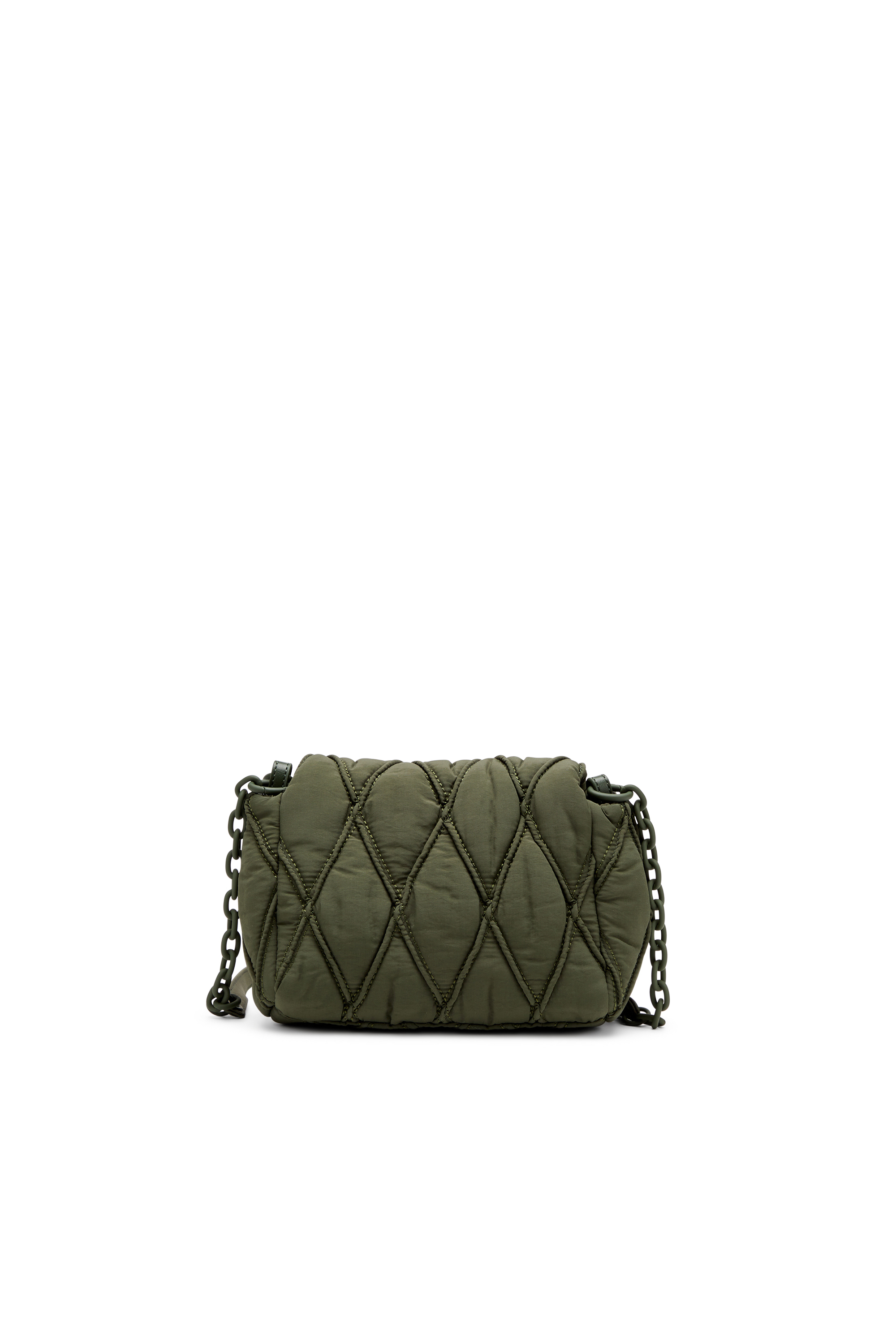 Diesel - CHARM-D SHOULDER S, Female's Charm-D S-Small shoulder bag in quilted nylon in Dark Green - 2