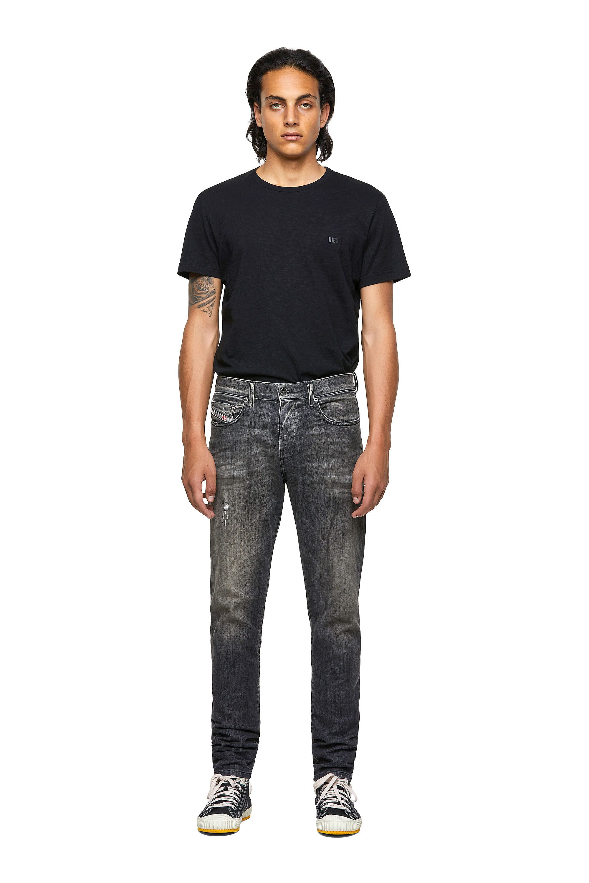 Diesel - D-Strukt JoggJeans® 09B54 Slim, Black/Dark Grey - Image 5