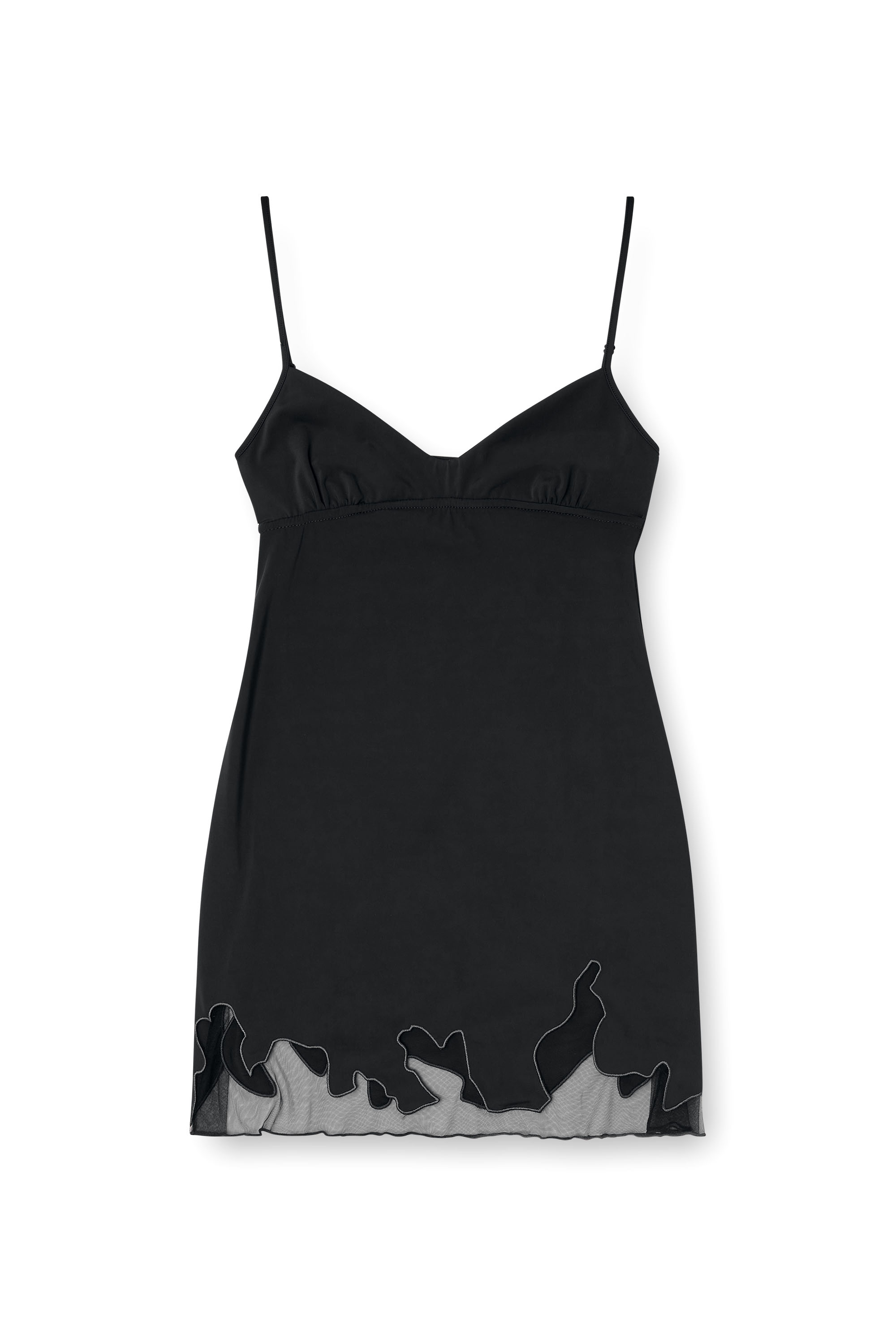 Diesel - D-INLAY-R1, Mini-robe en nylon avec insert en tulle Femme in Noir - 3