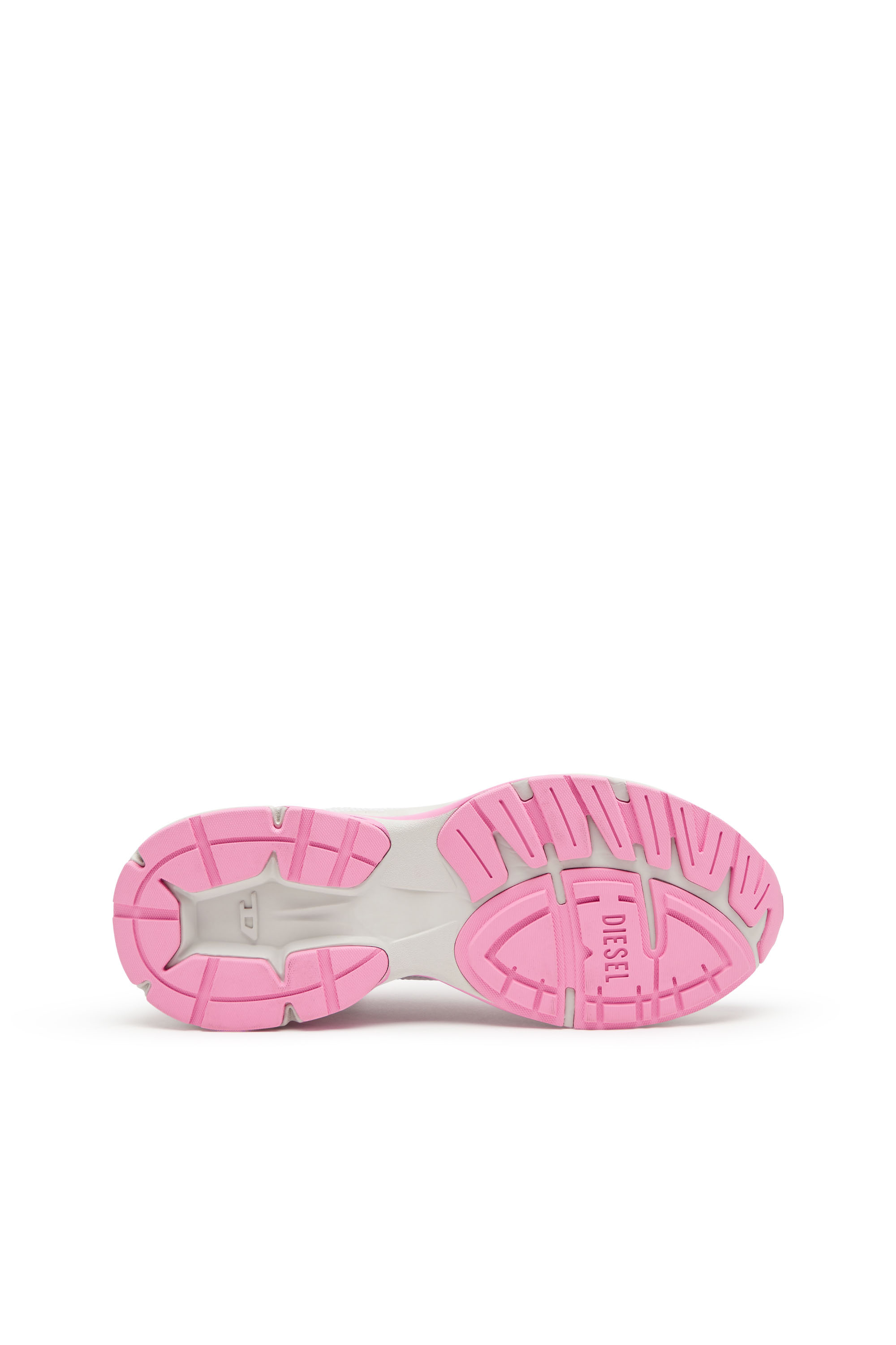 Diesel - D-AIRSPEED LOW W, Female's D-Airspeed Low-Striped sneakers in coated mesh in Pink/White - 4