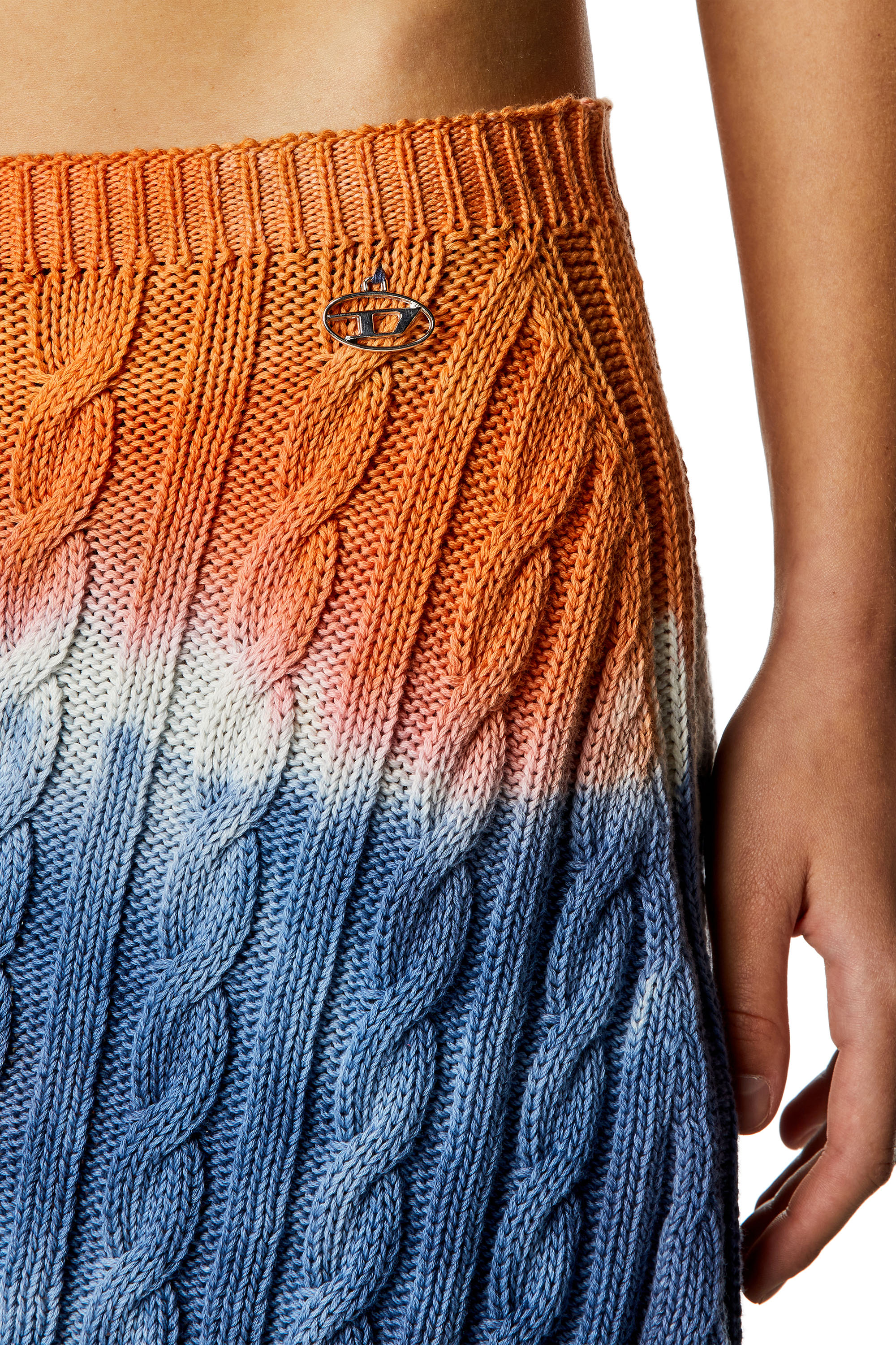 Diesel - M-JAMI, Female Tie-dye mini skirt in cable-knit cotton in Multicolor - Image 5