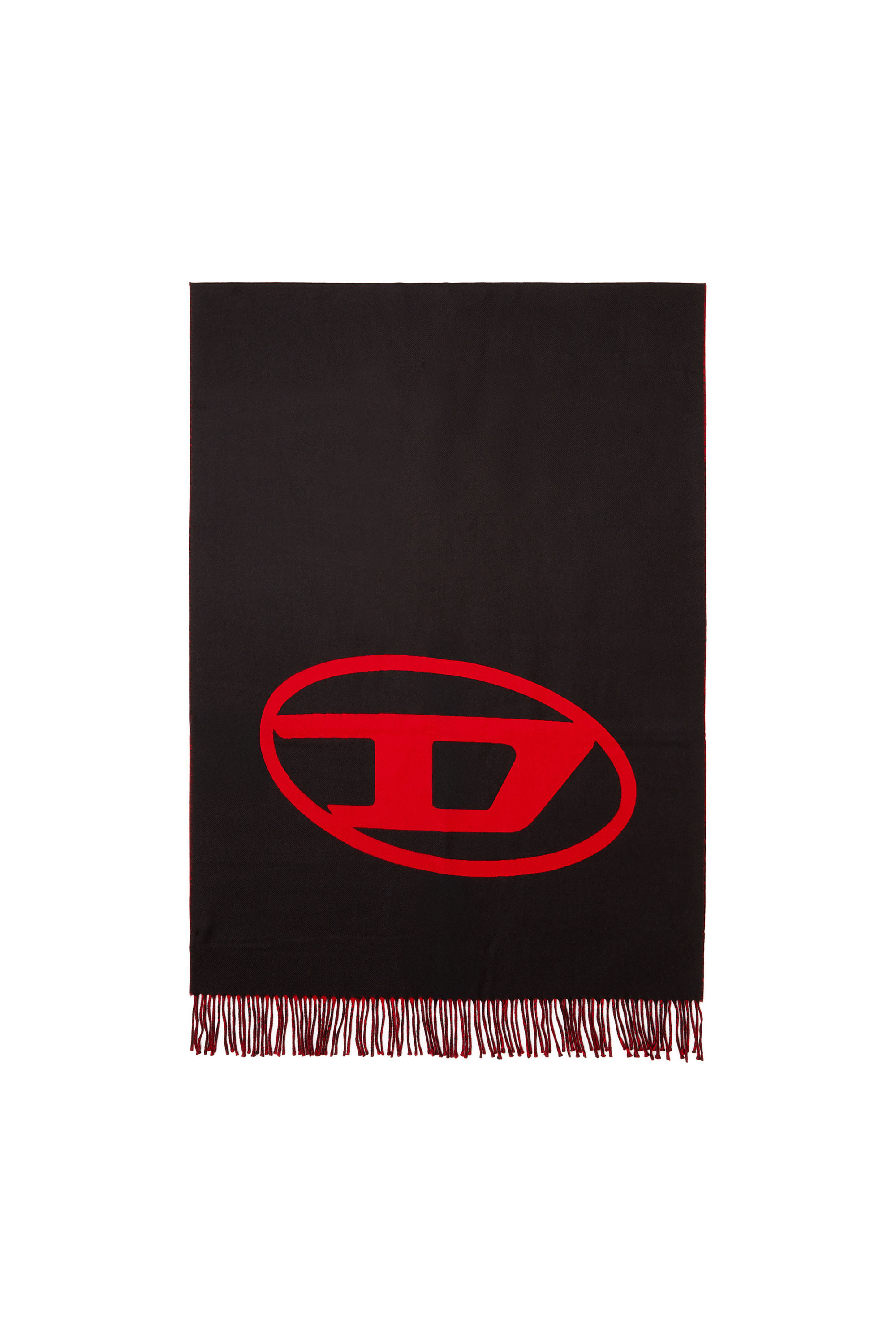 Diesel - S-TEVIE, Male's Reversible two tone wool scarf in Black/Red - 1