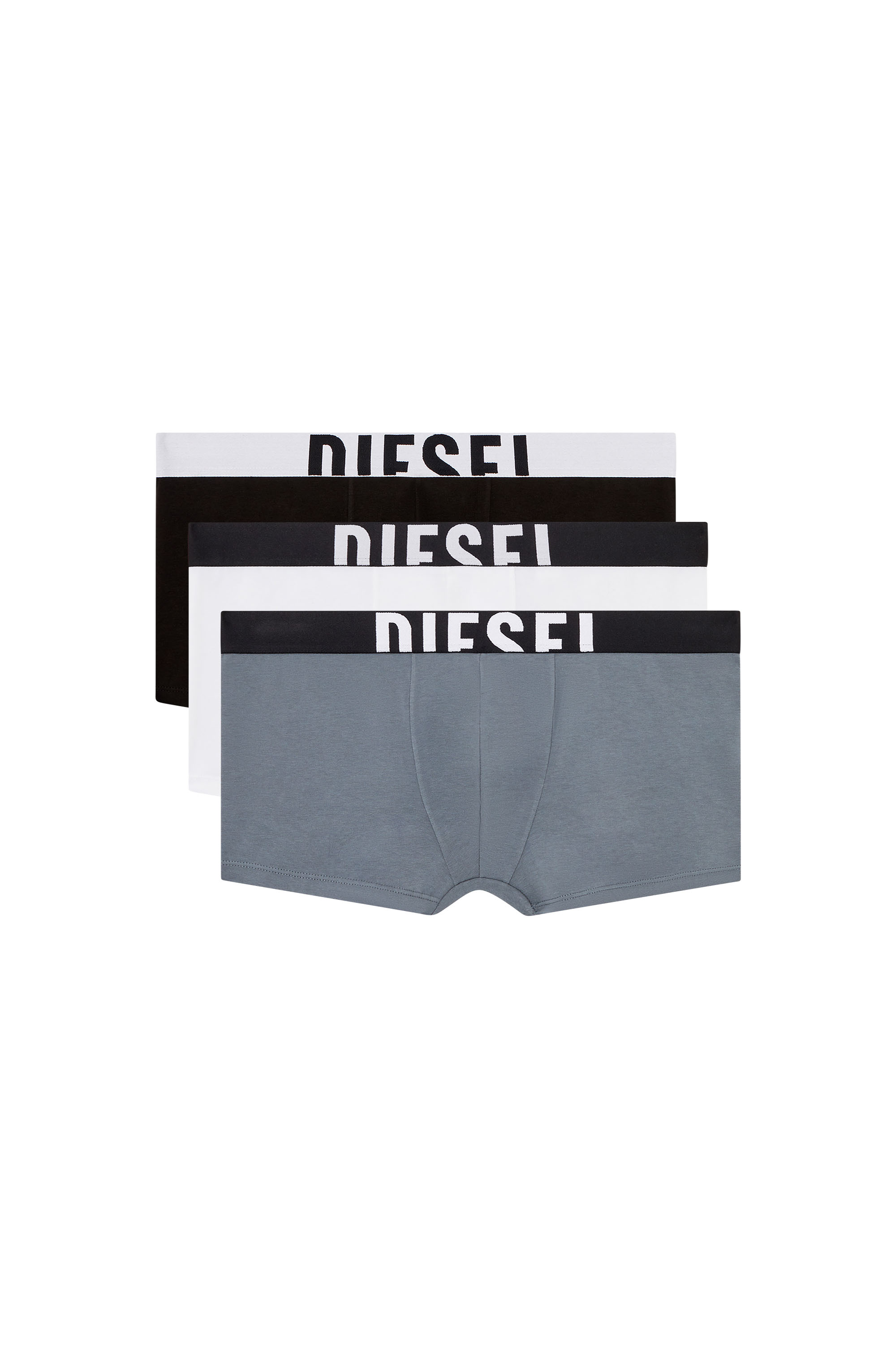 Diesel - DAMIEN-D-POP-3PACK-40, Male's Three-pack boxer briefs in stretch cotton in Grey/Black - 1