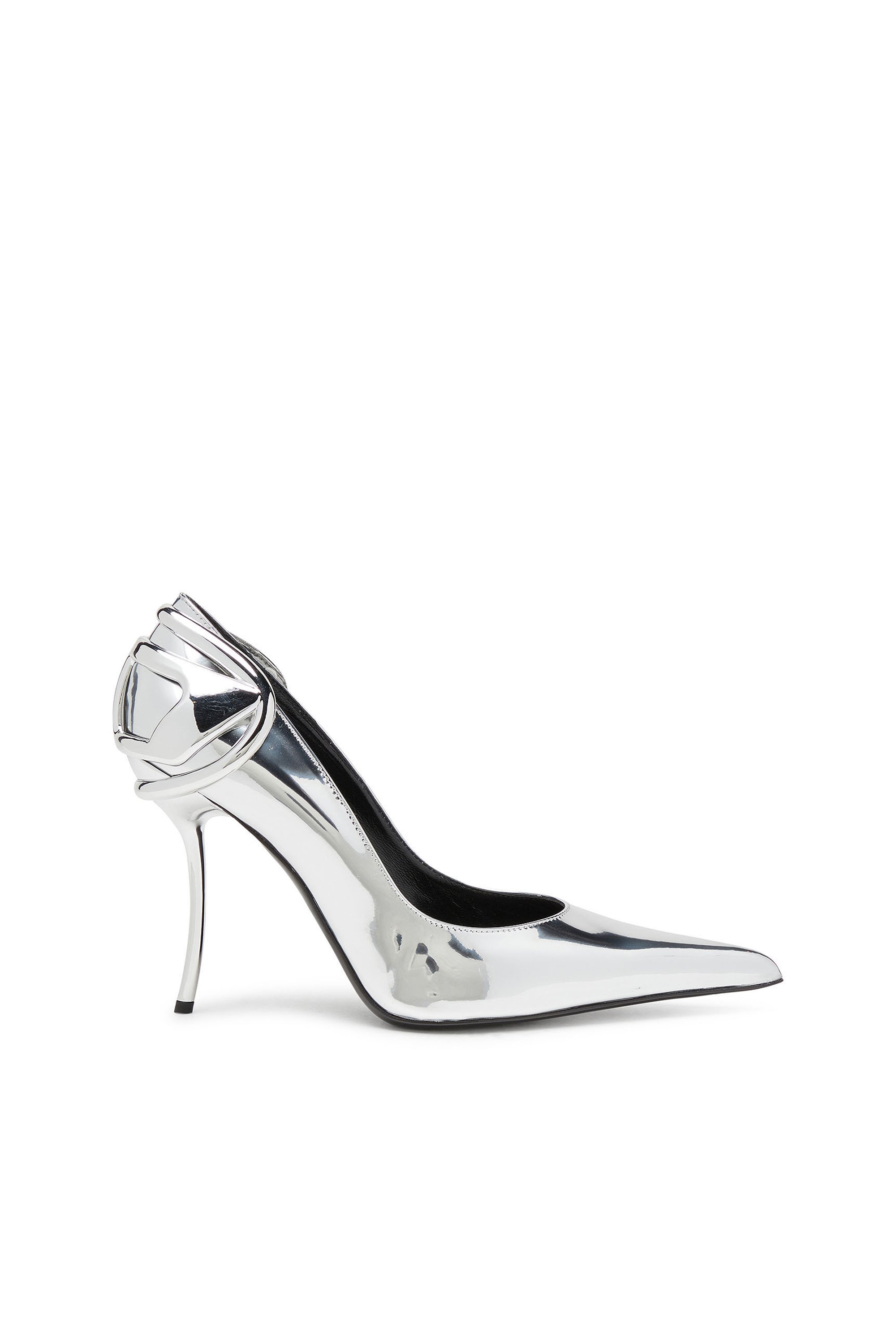 Diesel - D-TEN&HALF P, Female's D-Ten&Half-Metallic pumps with curved heel in Silver - 1