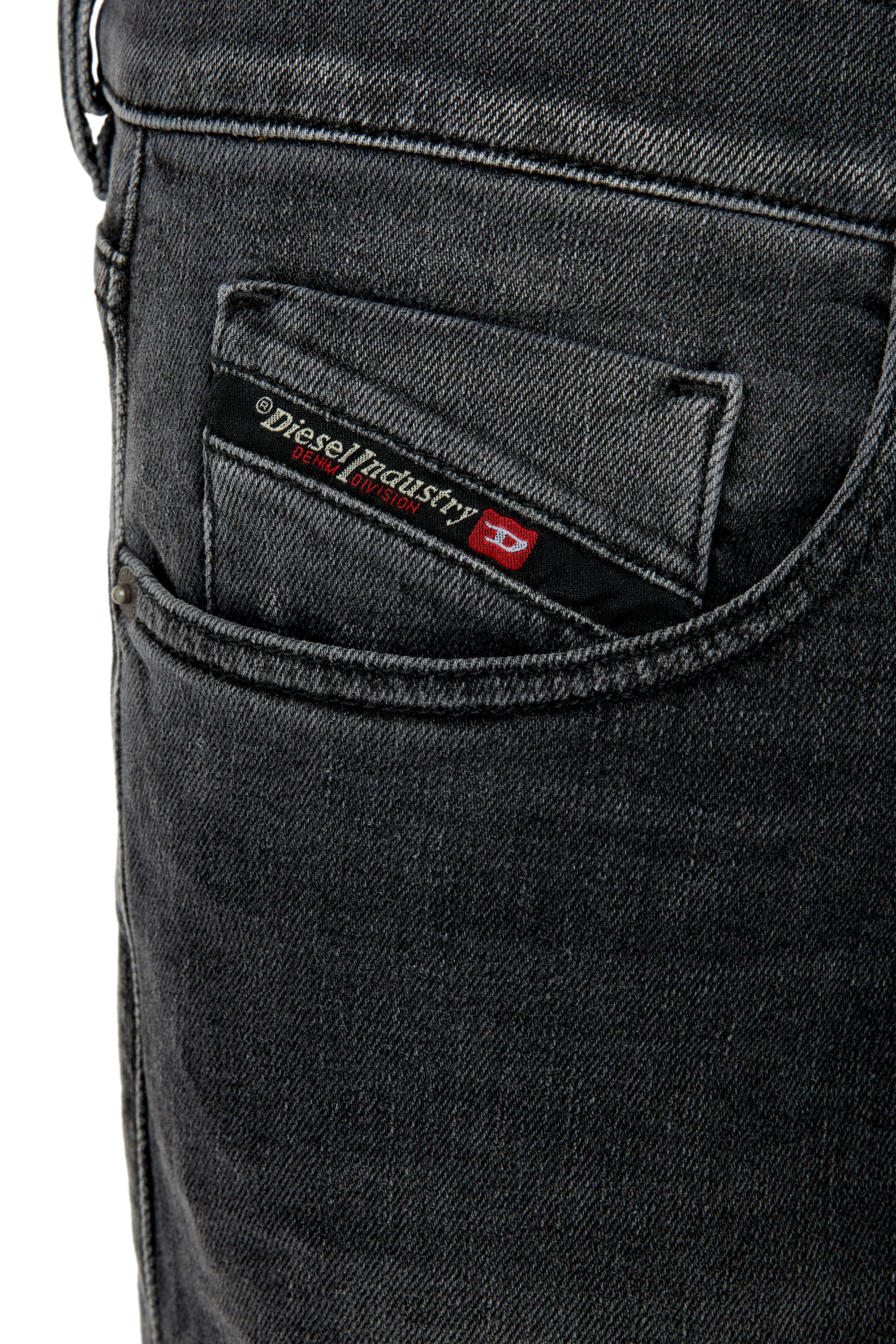 Diesel - 2019 D-STRUKT 09E94 Slim Jeans, Black/Dark Grey - Image 5