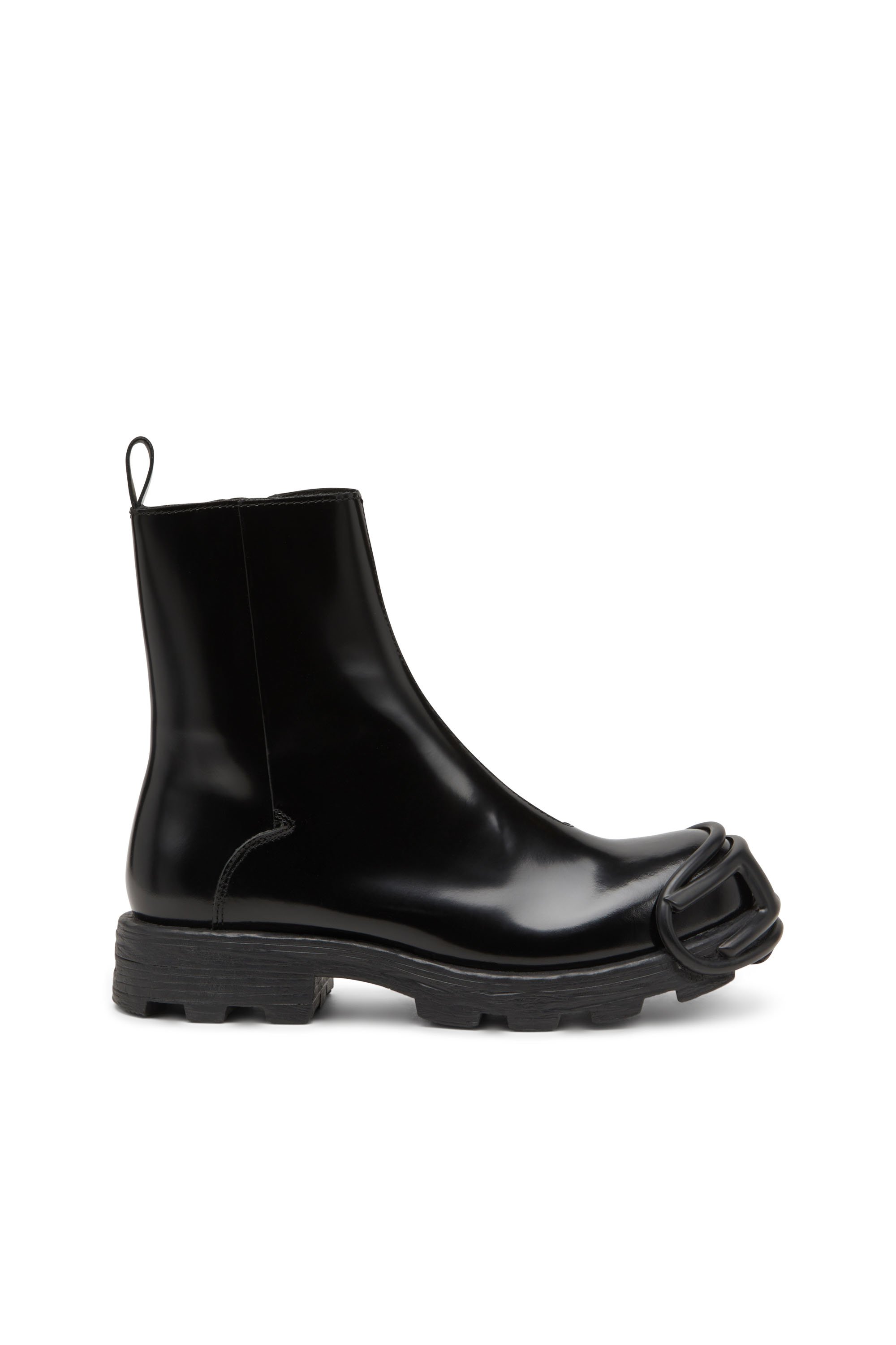 Diesel - D-HAMMER BT ZIP D, Male's D-Hammer-Leather Chelsea boots with Oval D toe caps in Black - 1