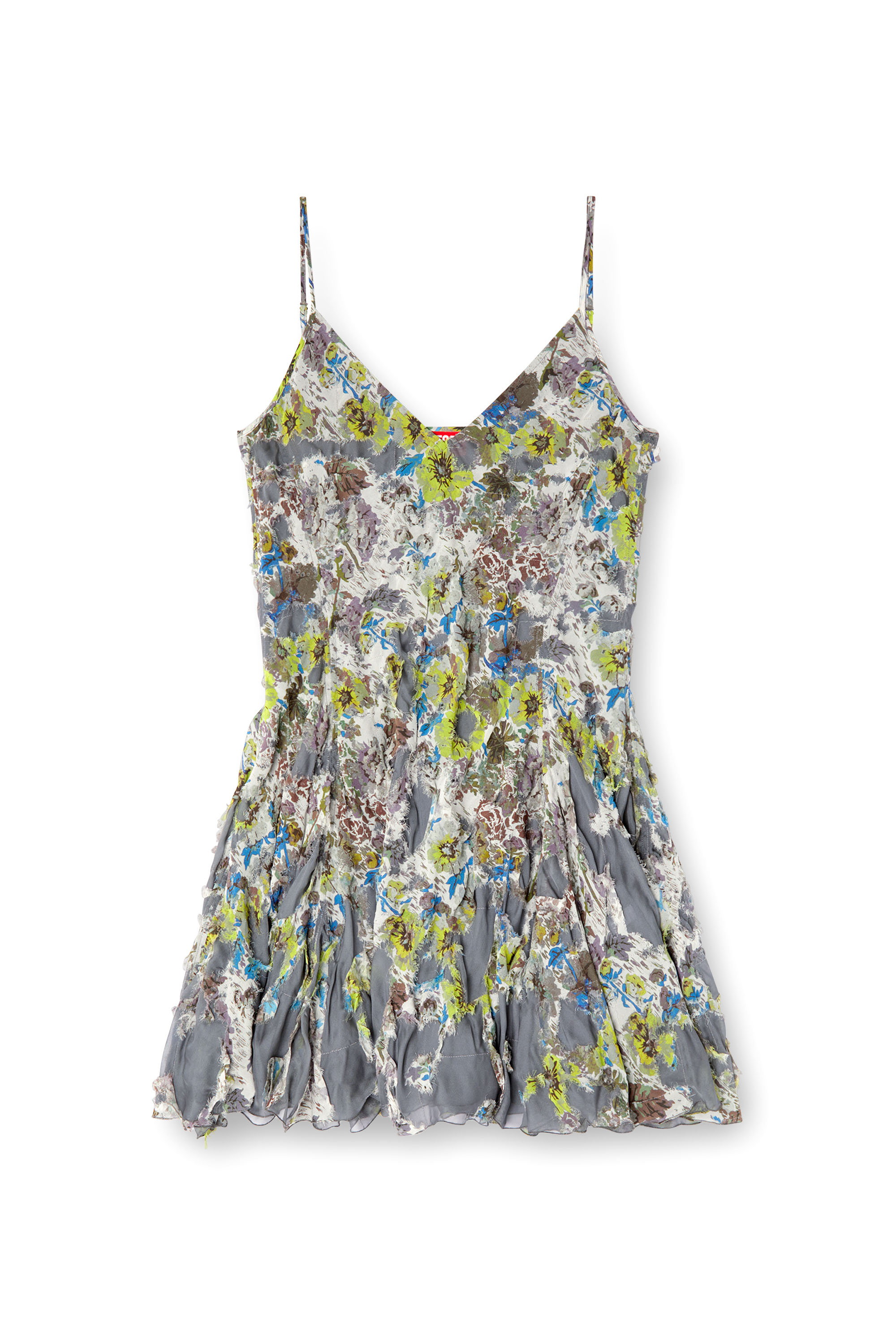 Diesel - D-JENY, Female's Burnout strappy dress in floral viscose in Grey - 6