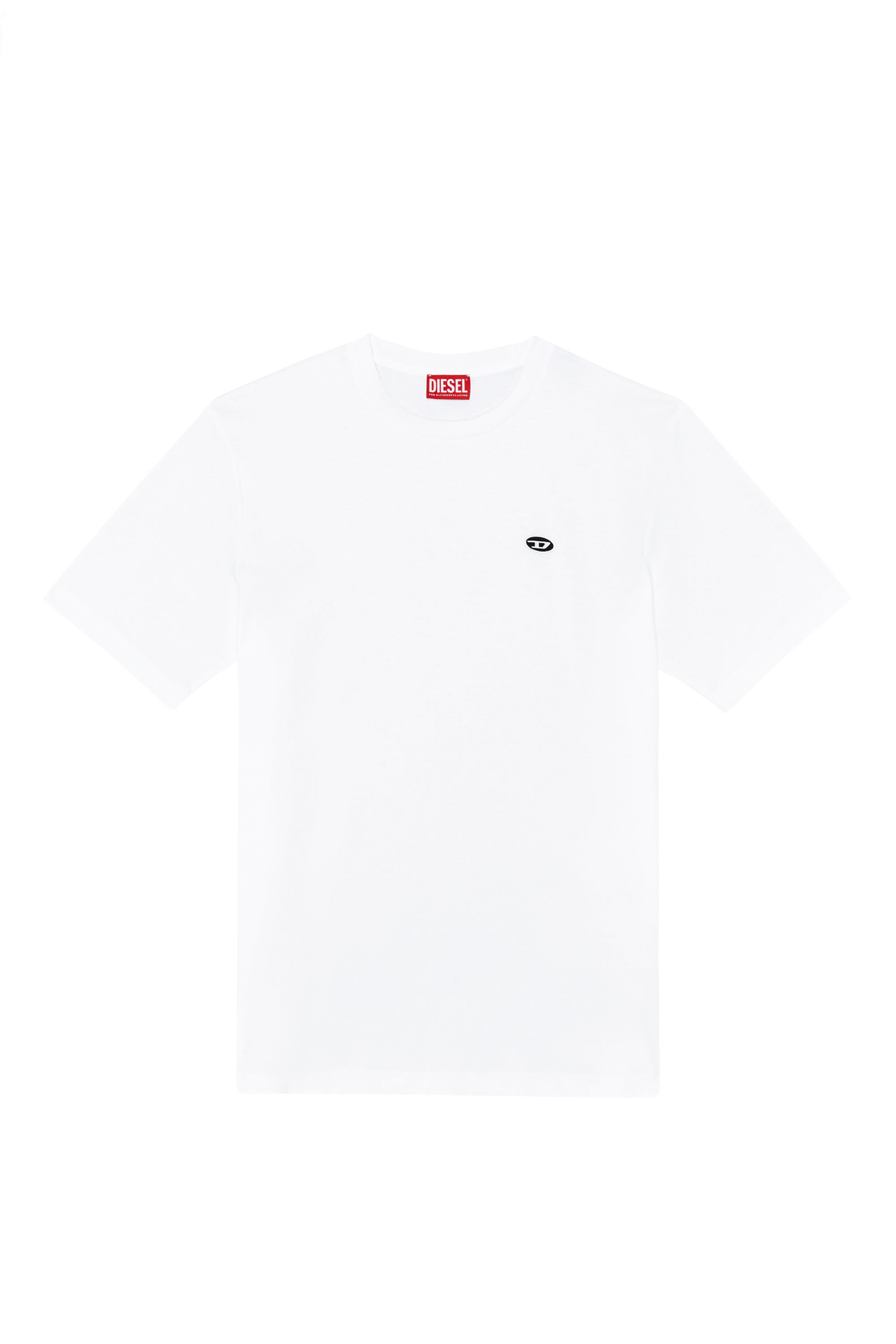Diesel - T-JUST-DOVAL-PJ, Homme T-shirt avec empiècement ovale D in Blanc - Image 4