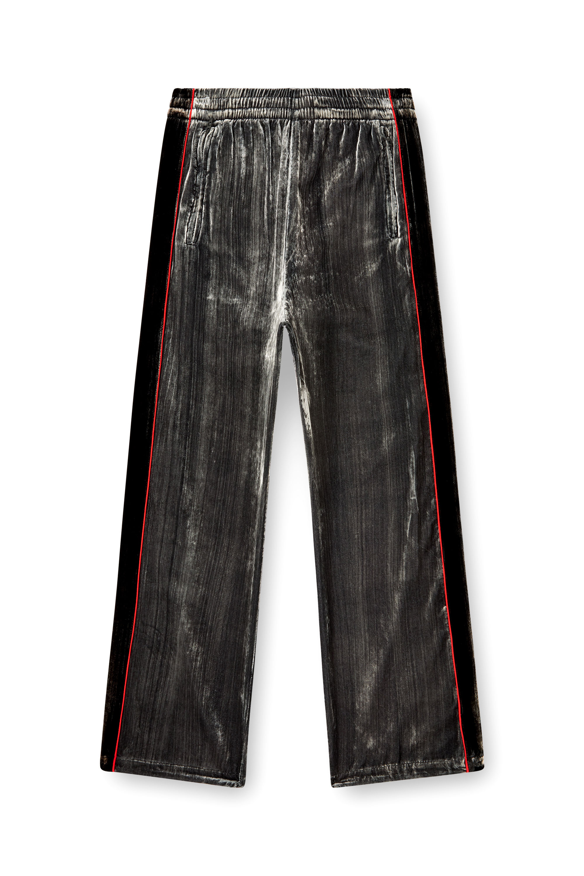 Diesel - P-HAY, Male's Track pants in treated velvet in Dark Grey - 4