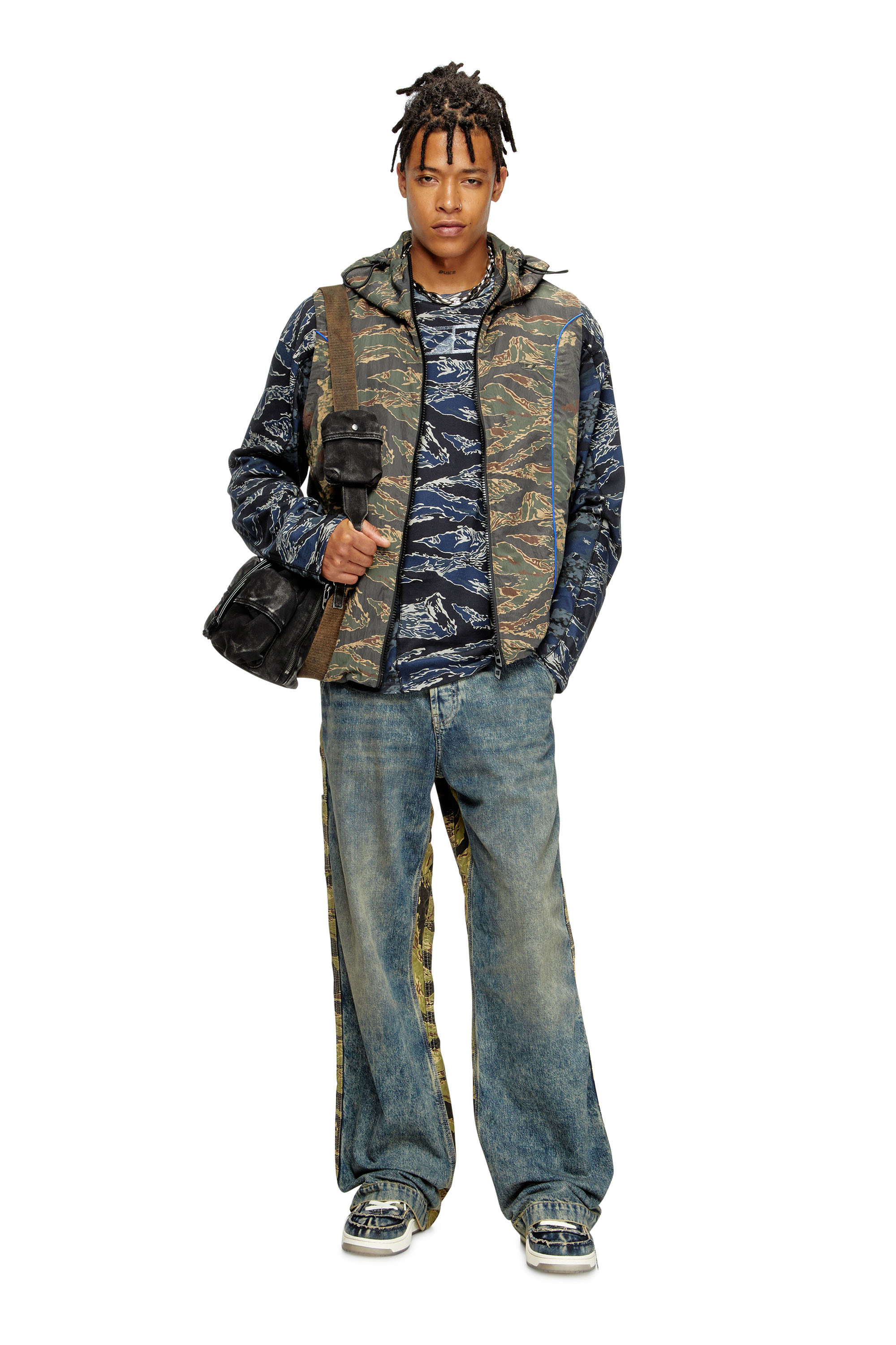 Diesel - J-OSTEND-SL-CAMU, Gilet à capuche avec imprimés camouflage mélangés Homme in Polychrome - 2