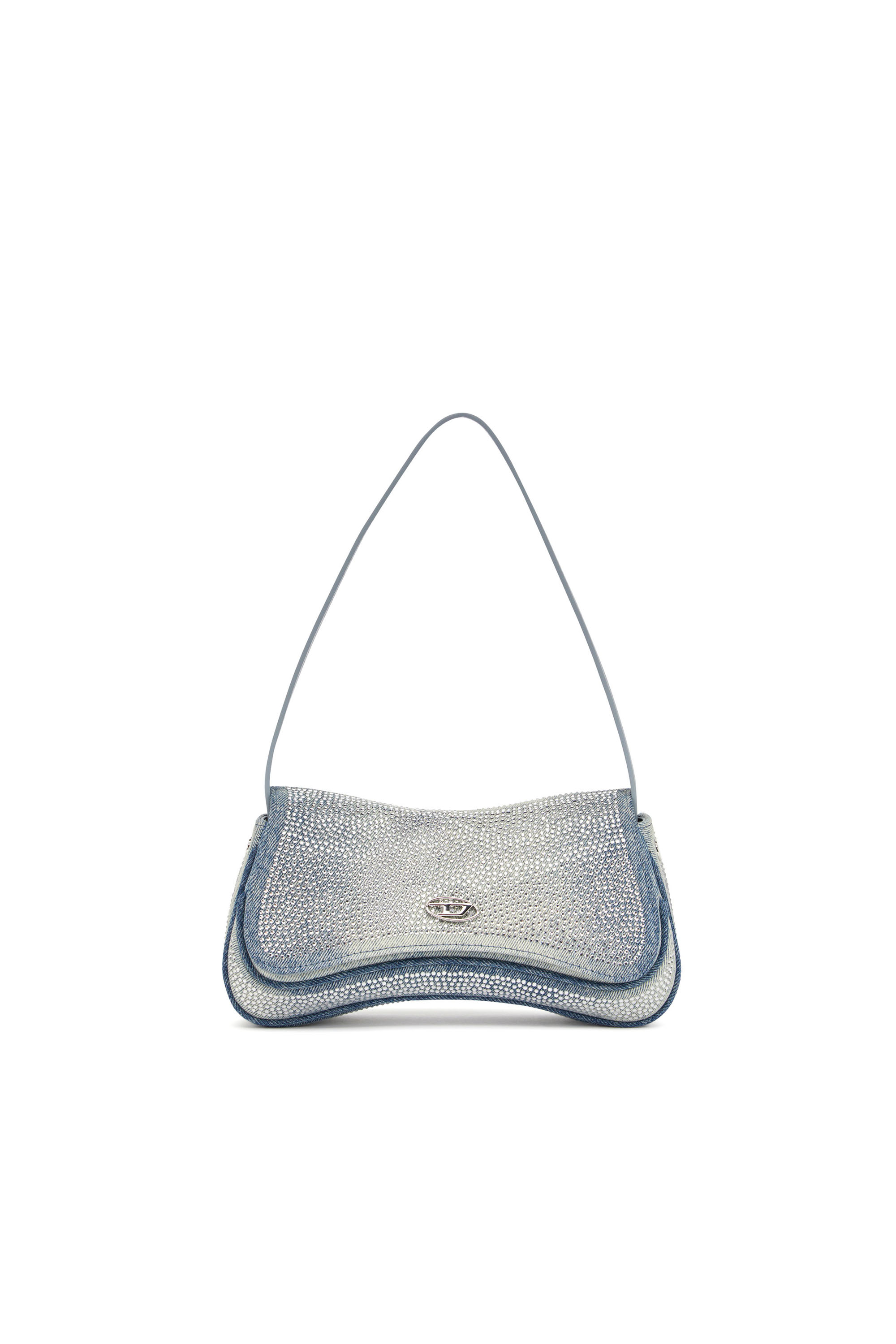 Diesel - PLAY CLUTCH, Play-Pochette Crystal en denim solarisé Femme in Bleu - 5