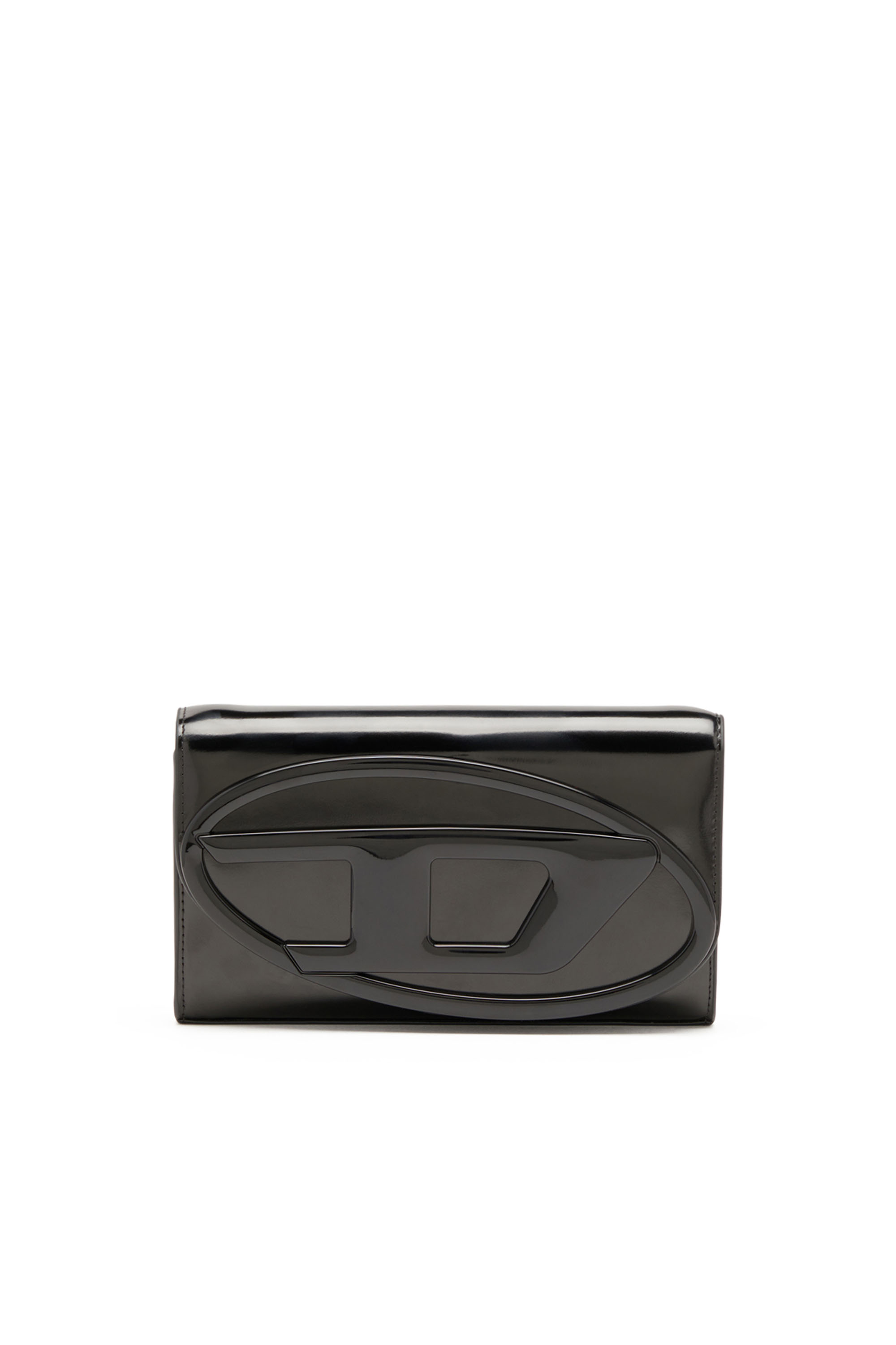 Diesel - 1DR WALLET STRAP, Female's Wallet bag in mirrored leather in Black - 1