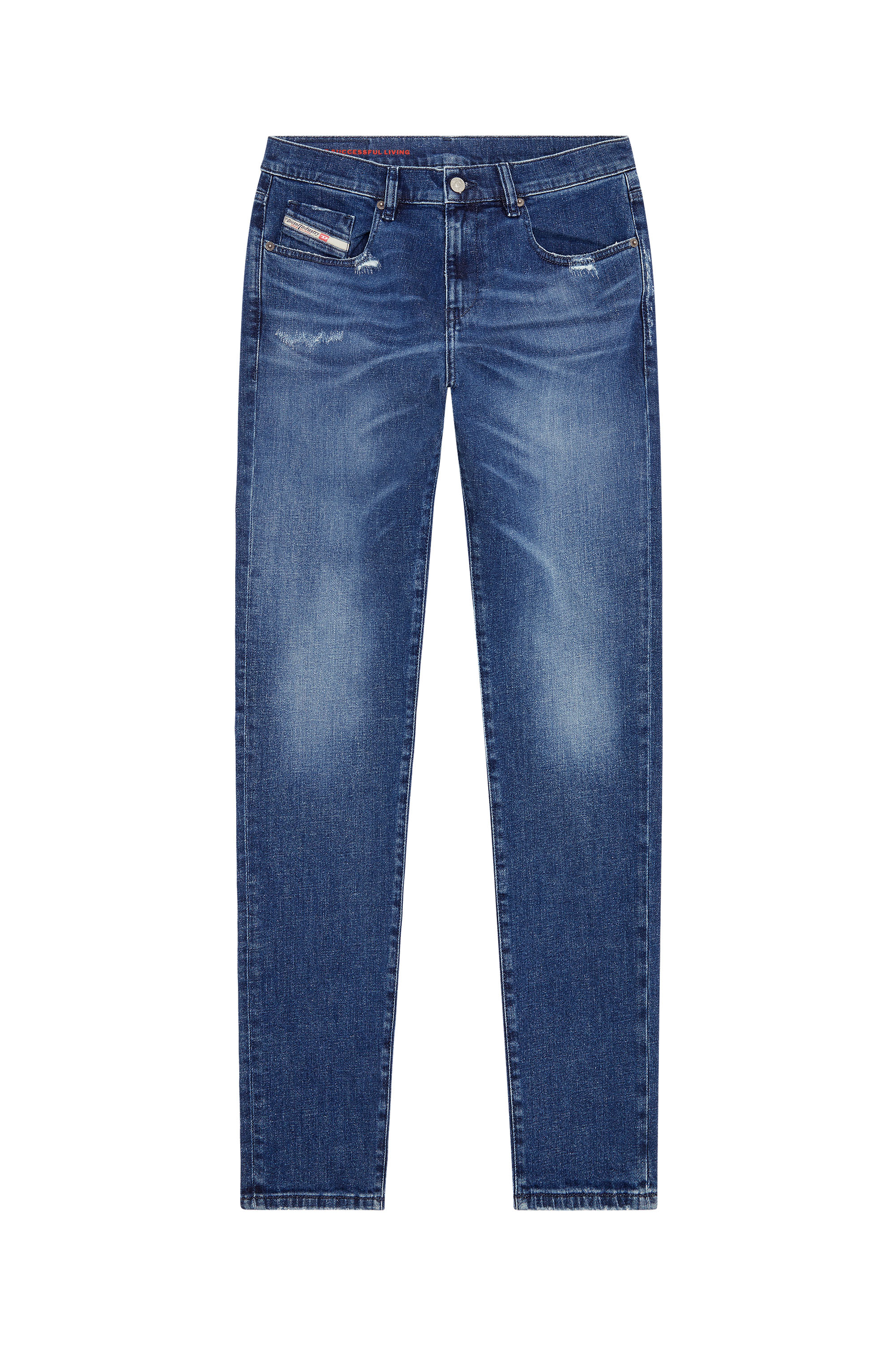 Diesel - 2019 D-STRUKT 09F55 Slim Jeans, Medium Blue - Image 3