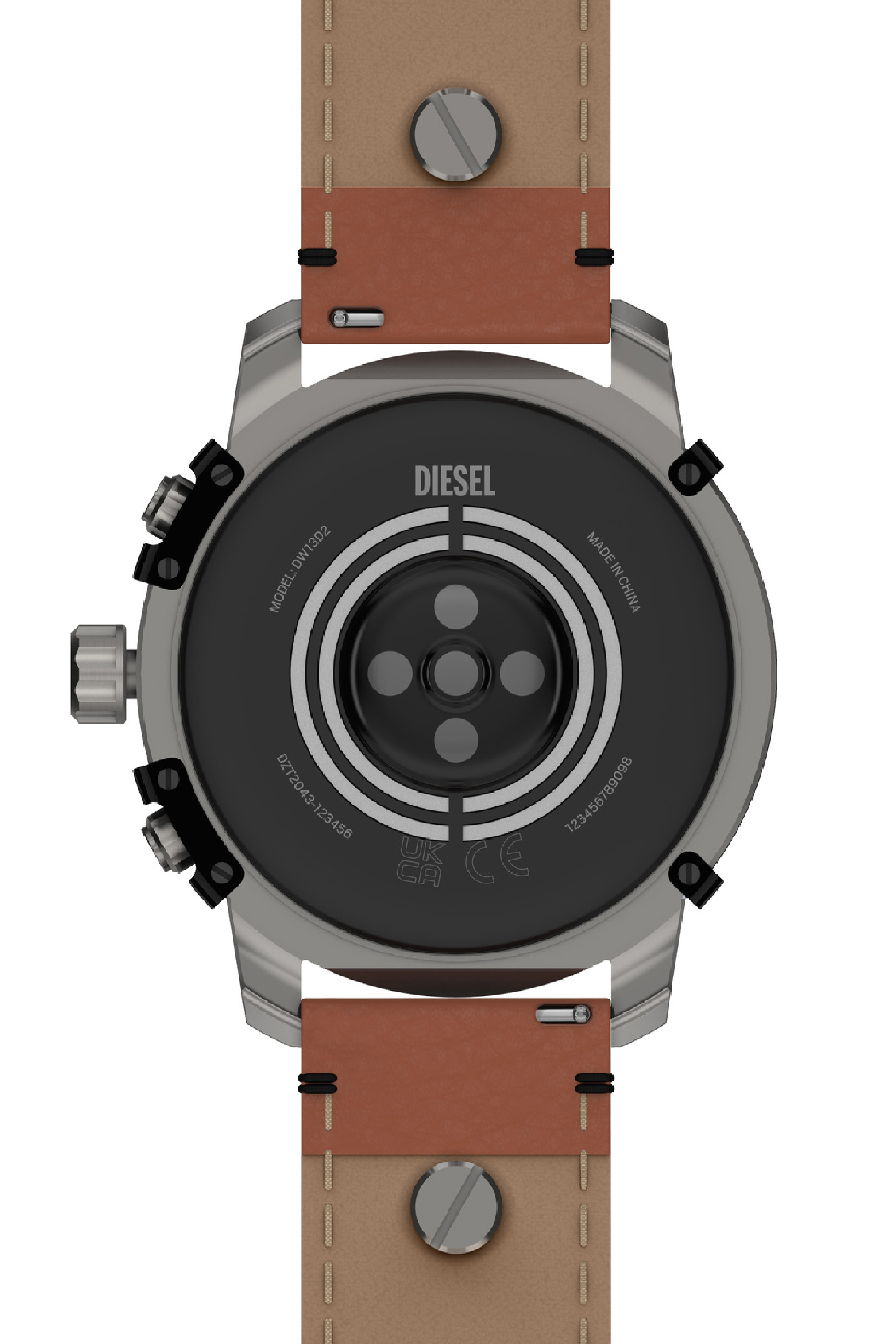 Diesel - DZT2043V, Male's Griffed leather smartwatch in Brown - 4