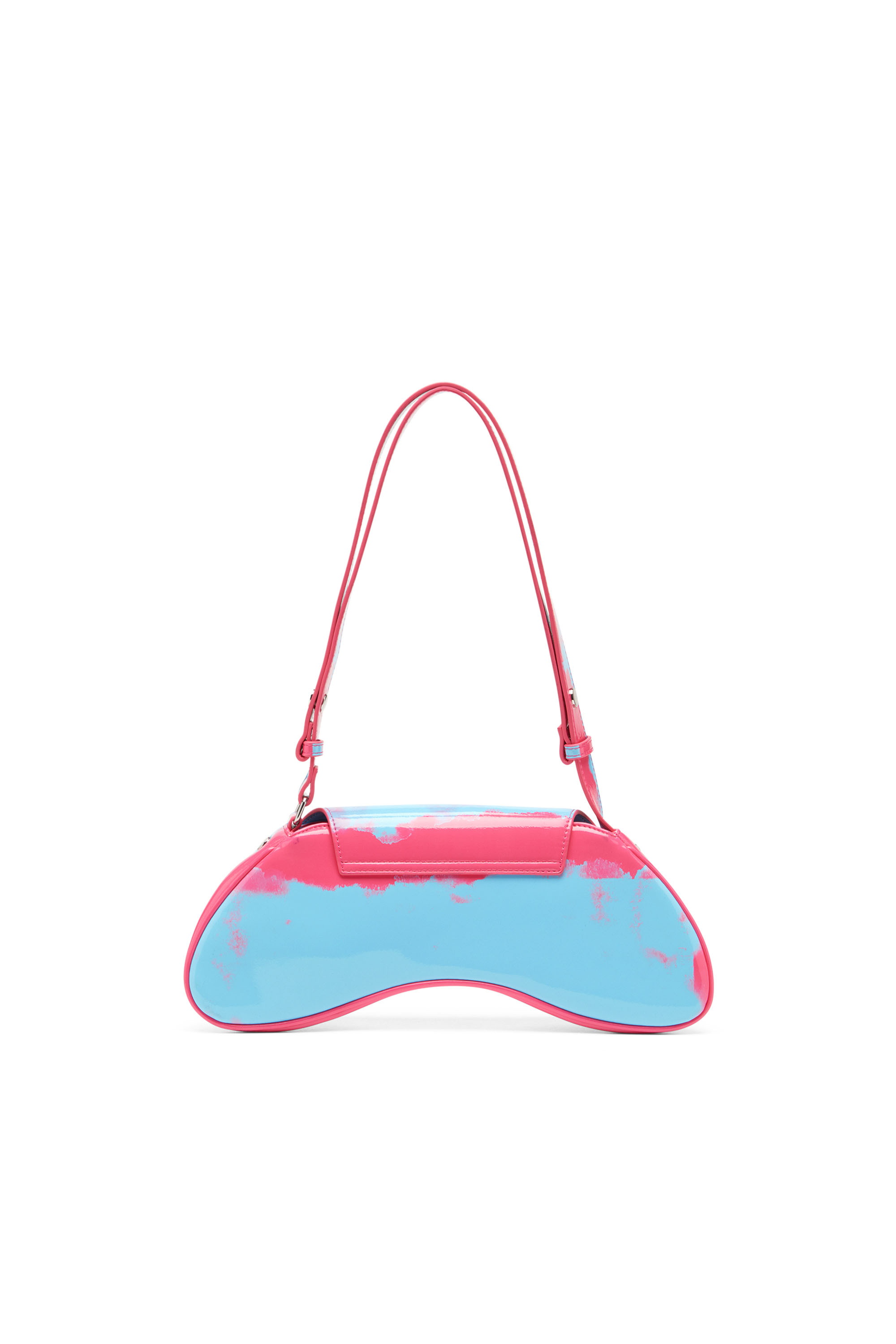 Diesel - PLAY CROSSBODY, Female's Play-Shoulder bag in printed glossy PU in Pink/Blue - 2