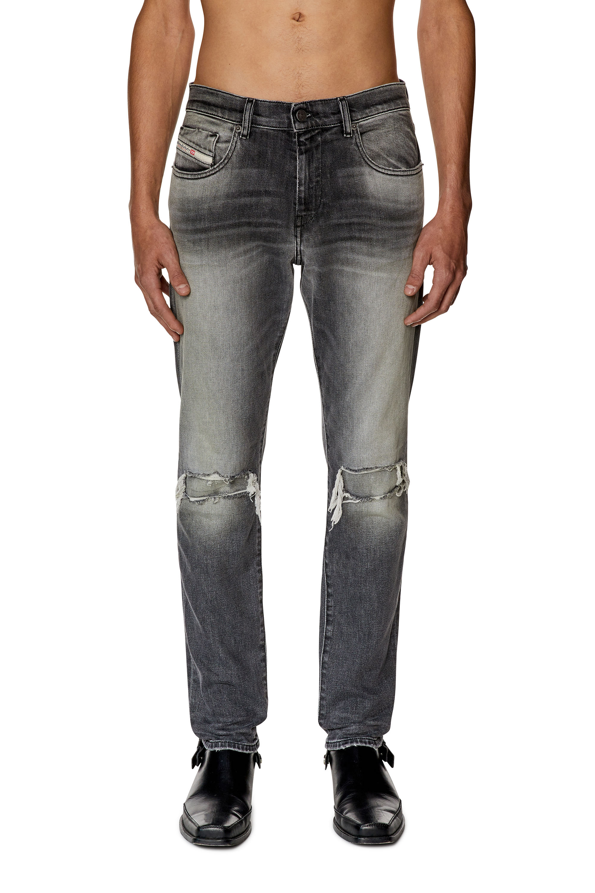 Diesel - 2019 D-Strukt 09G03 Slim Jeans, Light Grey - Image 1