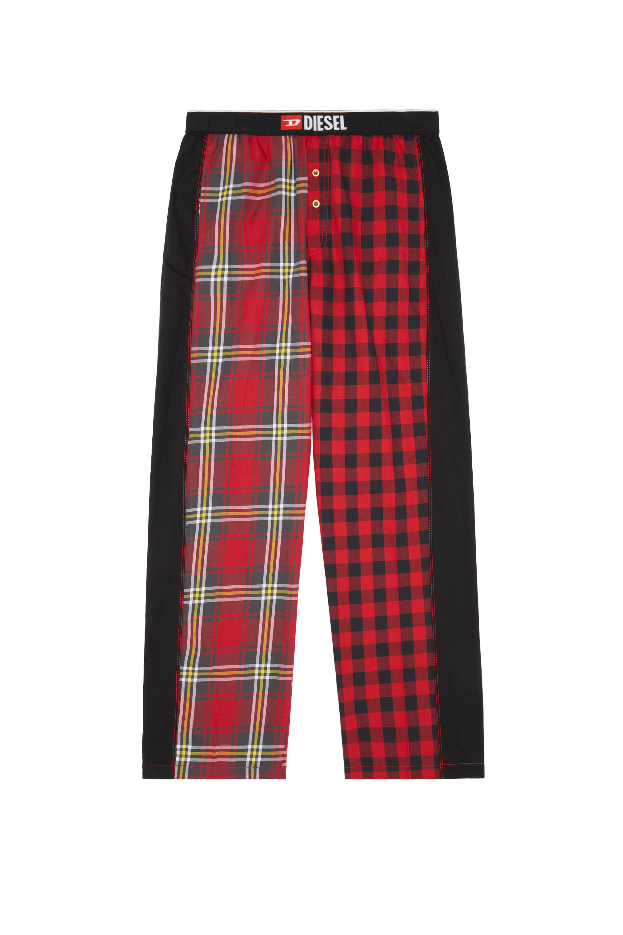 Homme Vêtements Vêtements de nuit Pantalon de pyjama avec patchwork à carreaux DIESEL pour homme en coloris Rouge 