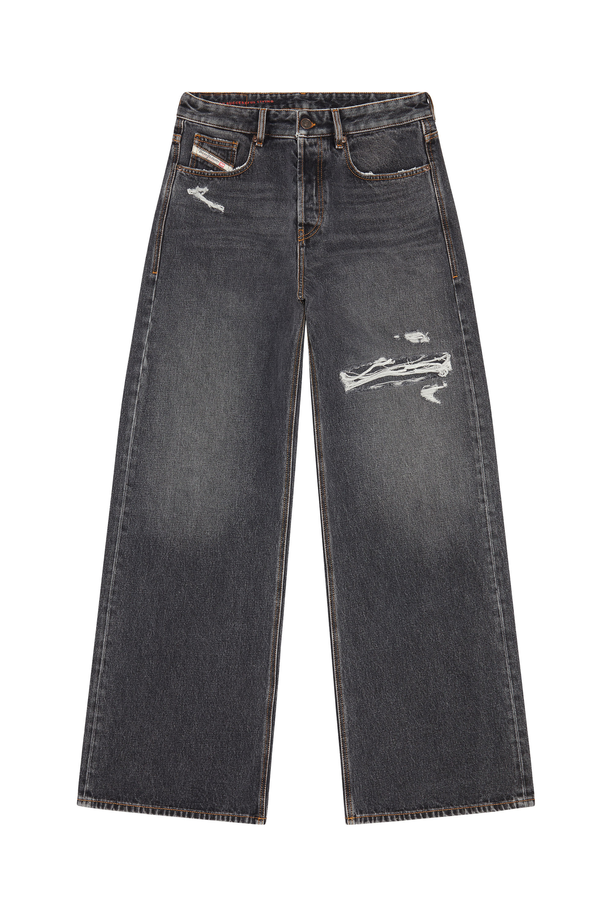 Diesel - Straight Jeans D-Rise 007F6, Black/Dark Grey - Image 5