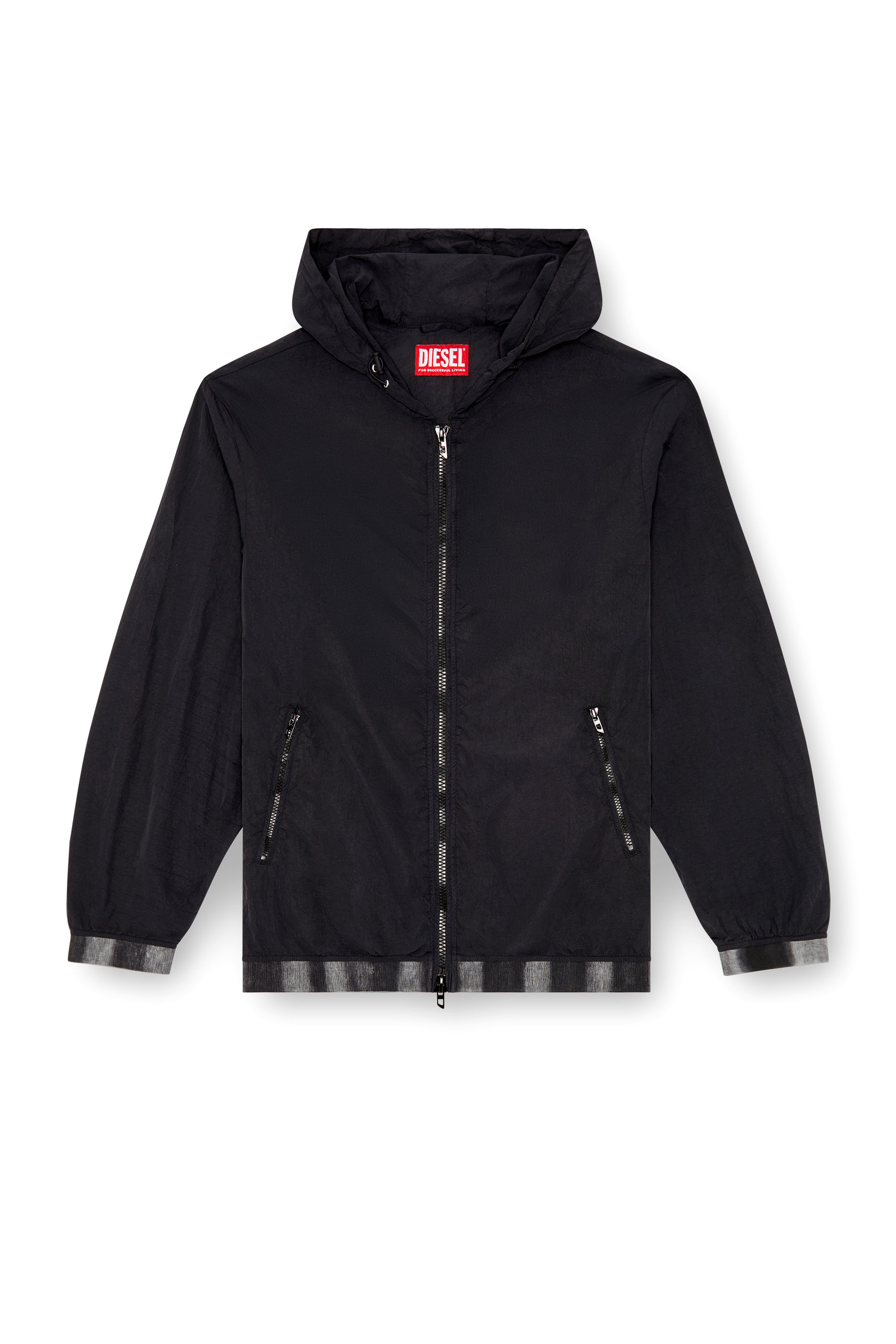 Diesel - J-POST, Male's Windbreaker in recycled shell in Black - 6