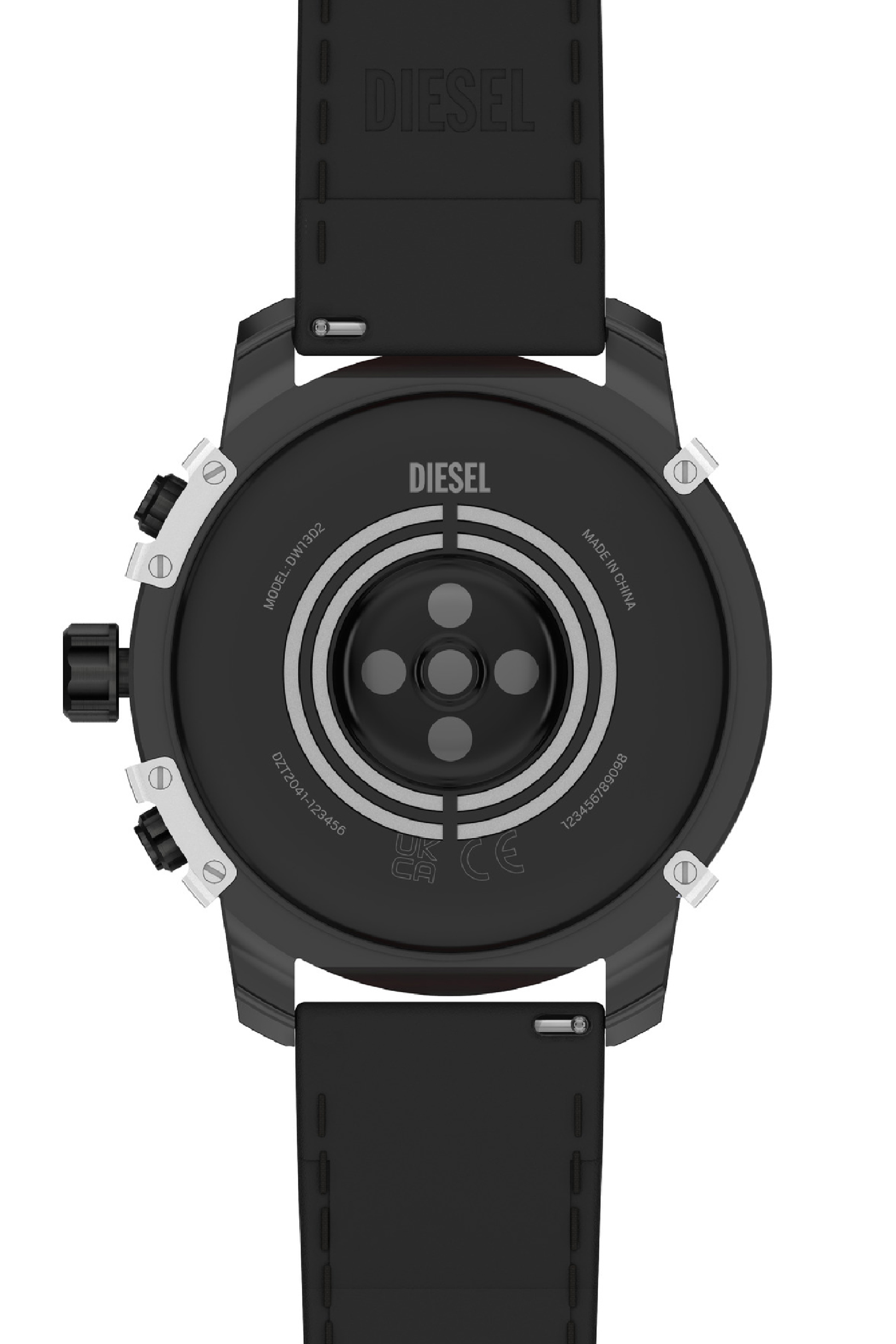 Diesel - DZT2041V, Male's Griffed nylon and silicone smartwatch in Black/Red - 4