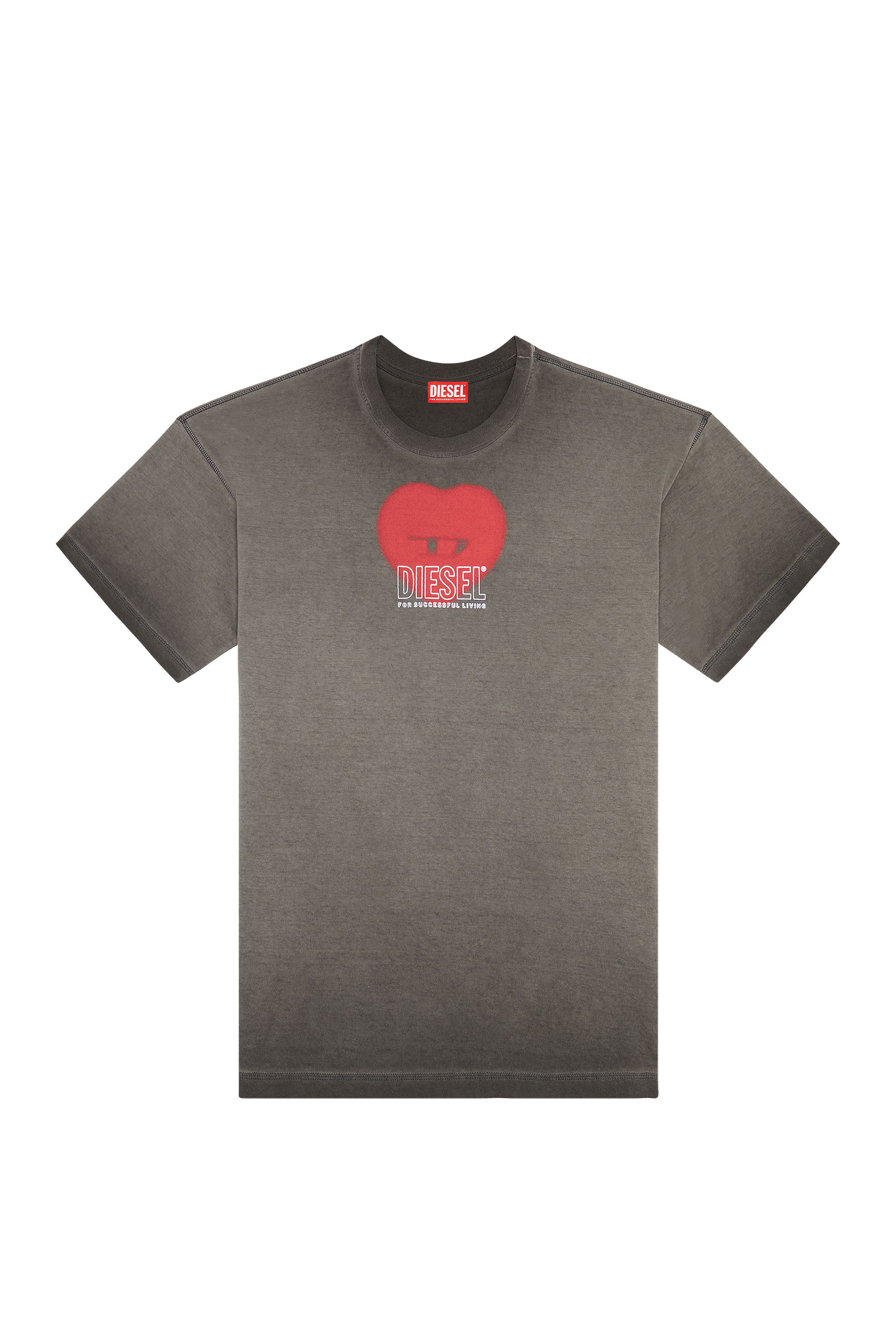 Diesel - T-BUXT-N4, Homme T-shirt avec imprimé cœur in Gris - Image 4