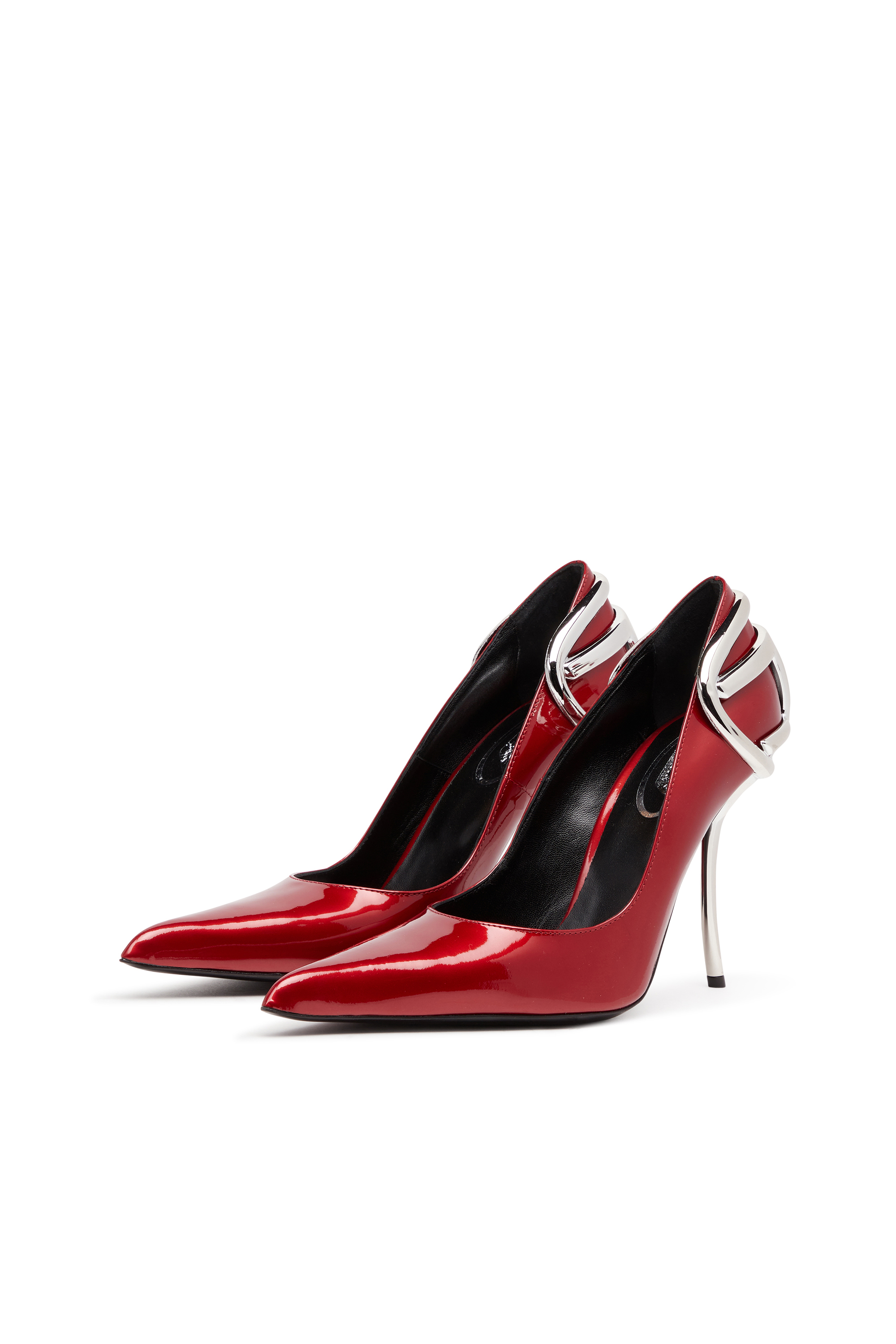 Diesel - D-TEN&HALF P, Female's D-Ten&Half-Patent leather pumps with Oval D heel in Red - 9