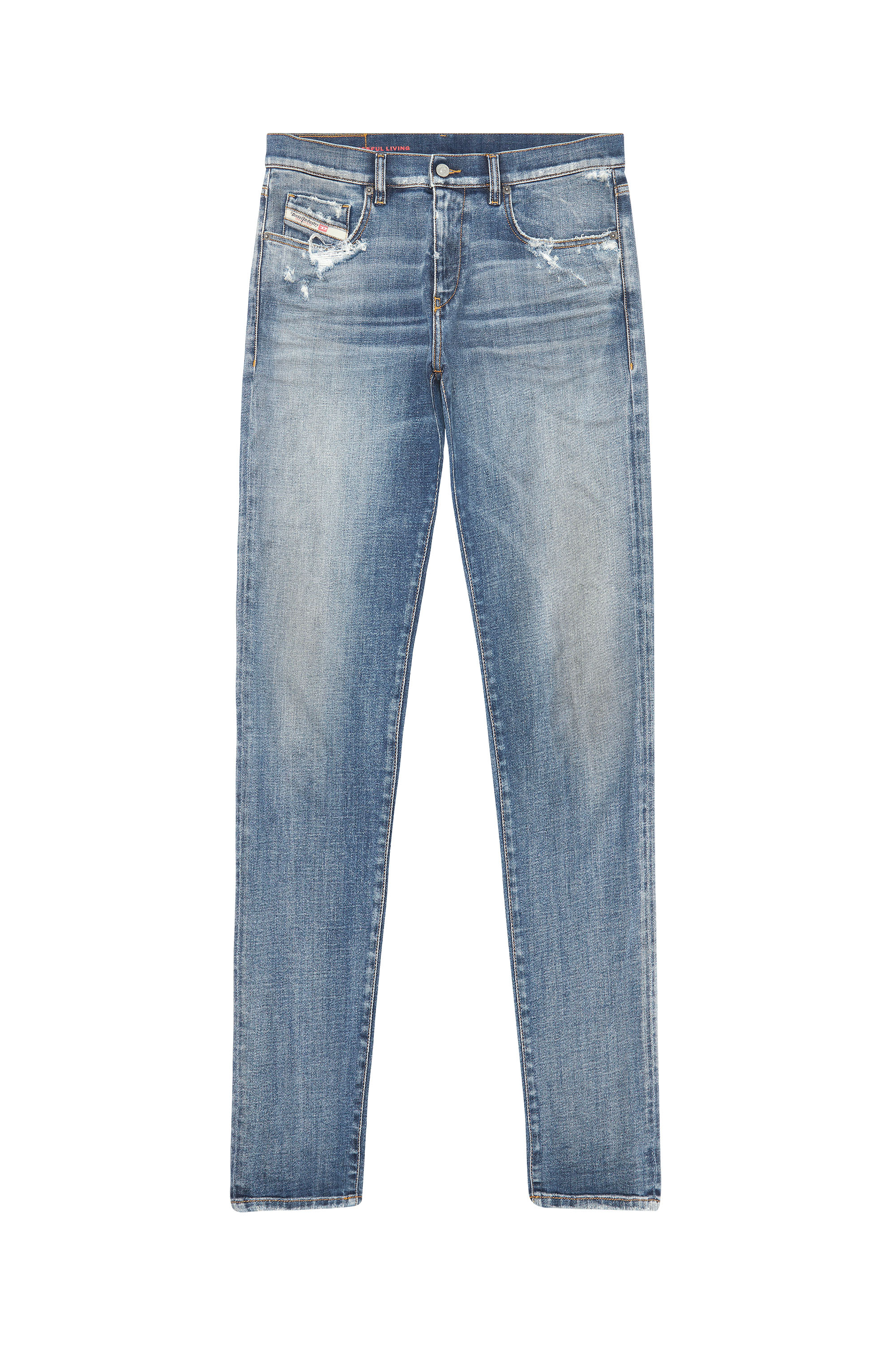 2019 D-STRUKT 09E15 Slim Jeans, Bleu moyen - Jeans