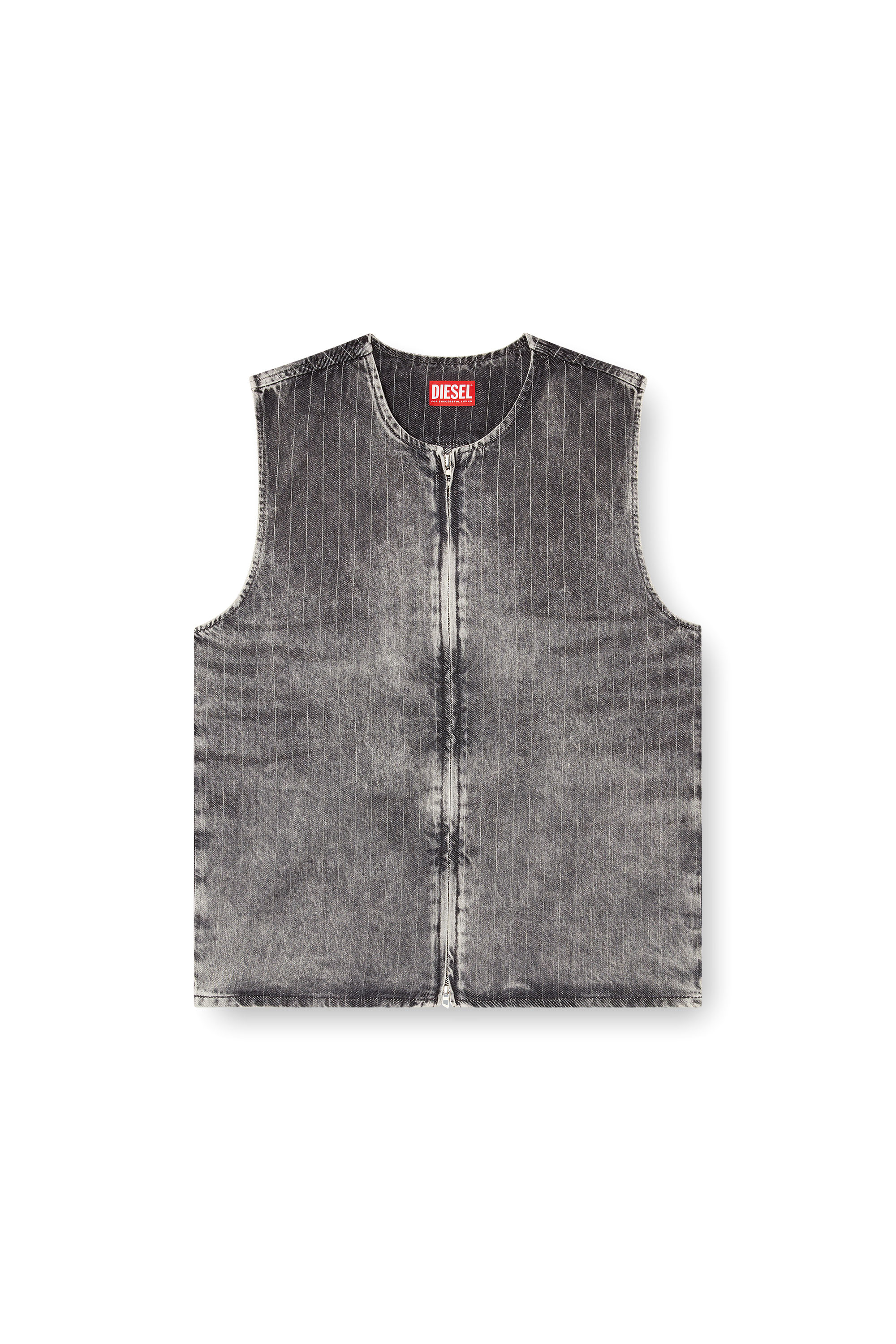 Diesel - D-SUND-S, Gilet tailleur en denim à rayures Mixte in Gris - 7