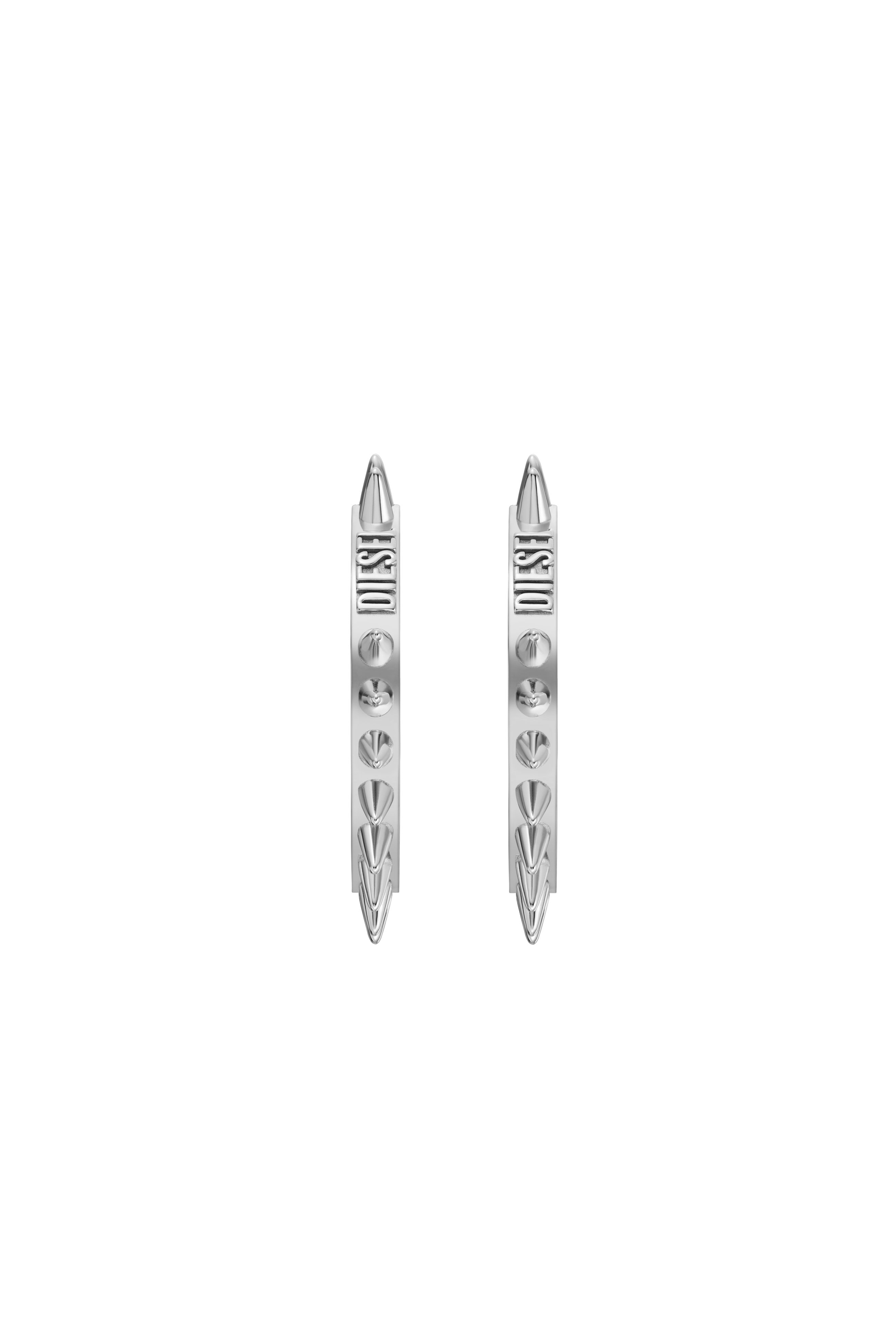 Diesel - DX1451, Unisex Stainless Steel Hoop Earrings in Silver - Image 2
