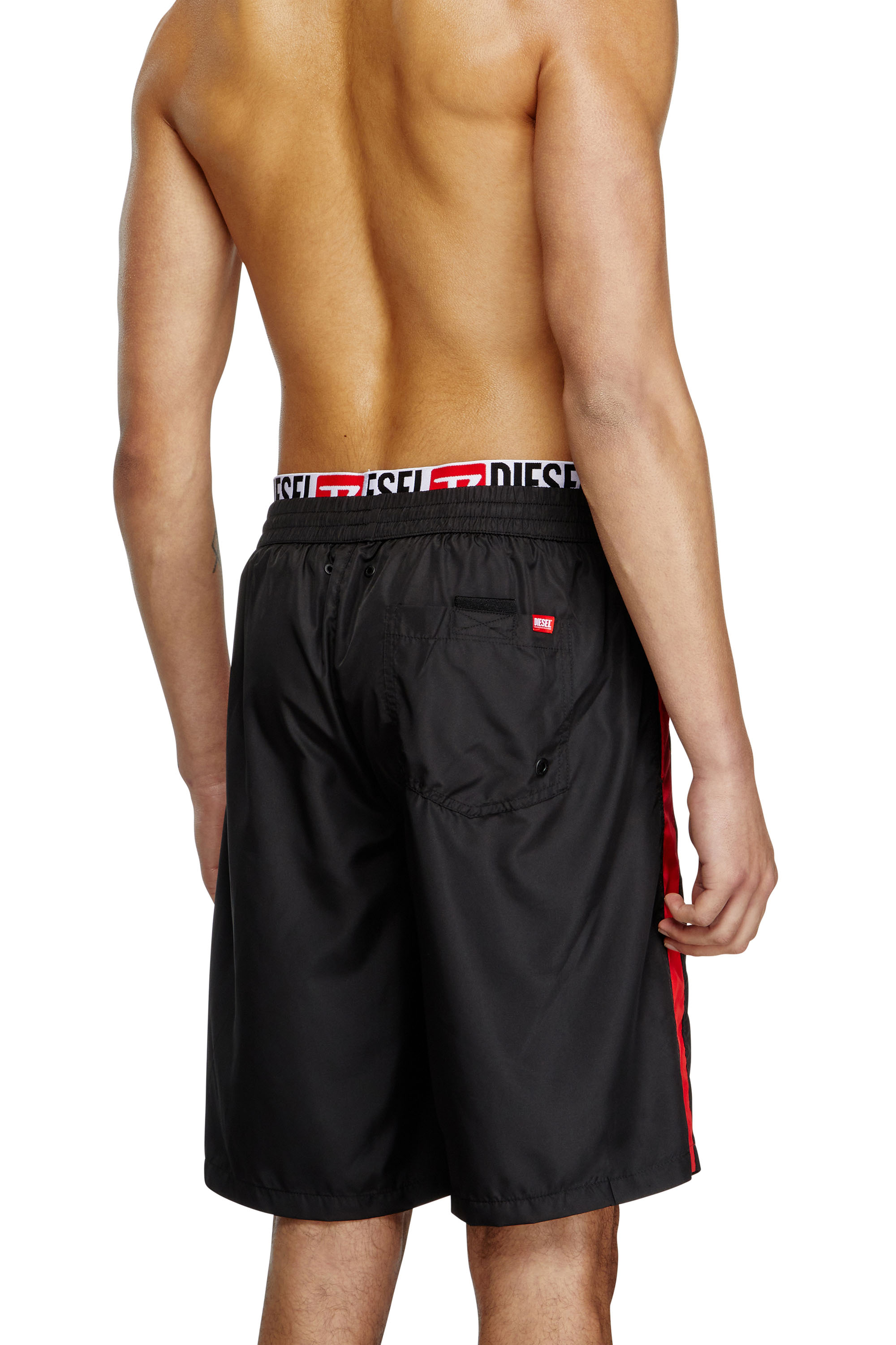 Diesel - DIEGO-53-D-CORE, Male's Board shorts with hybrid waist in Black/Red - 3