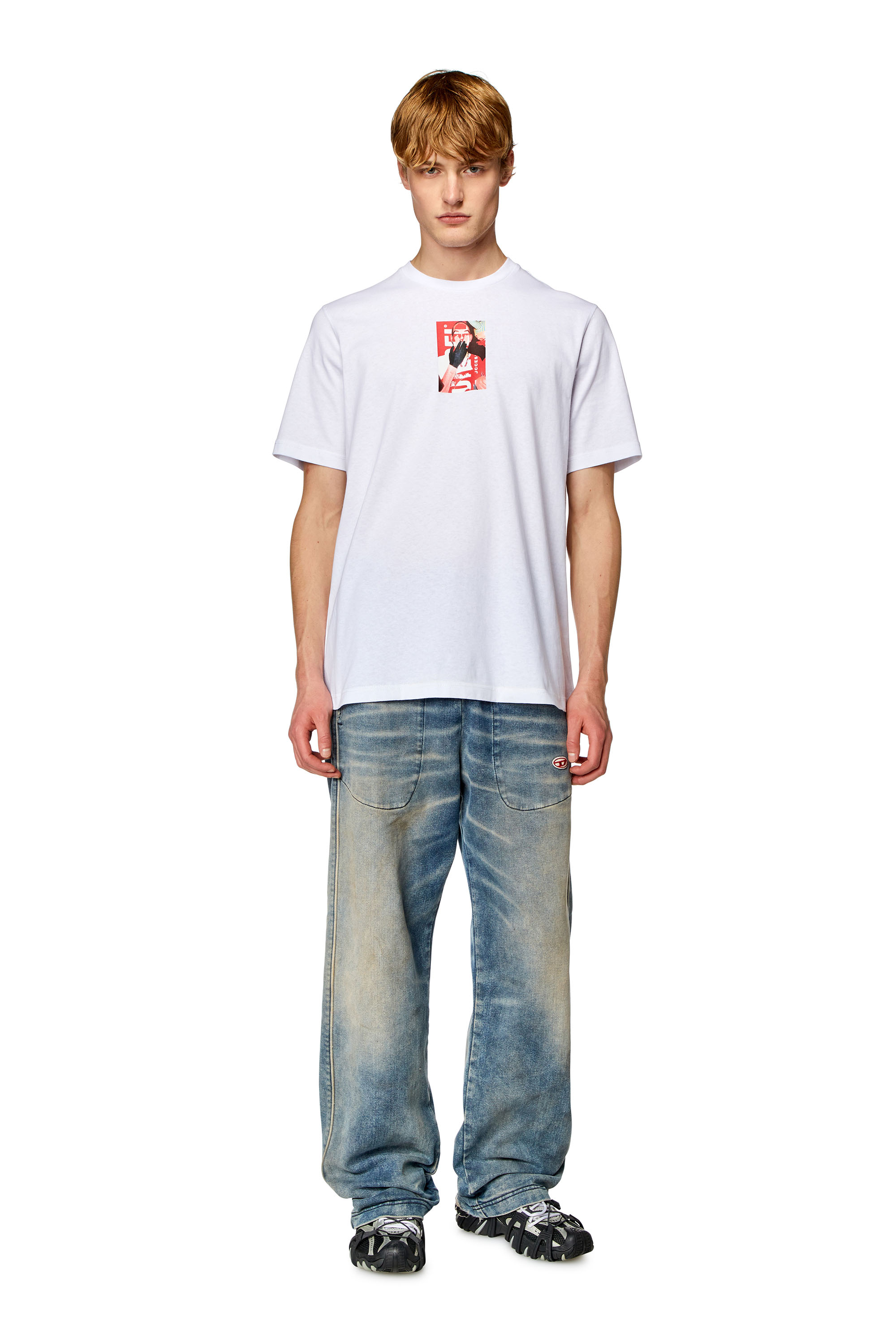 Diesel - T-JUST-N11, Homme T-shirt avec logo imprimé photo in Blanc - Image 3